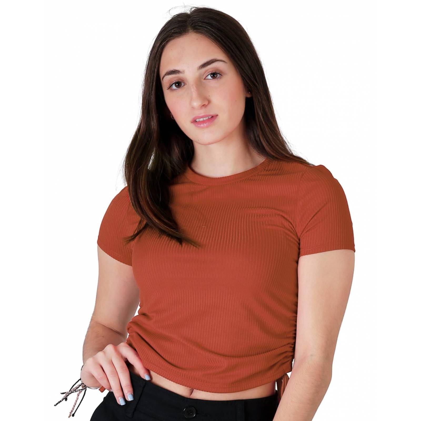 Playera Mujer Básico Camiseta Naranja Stfashion 61903819 