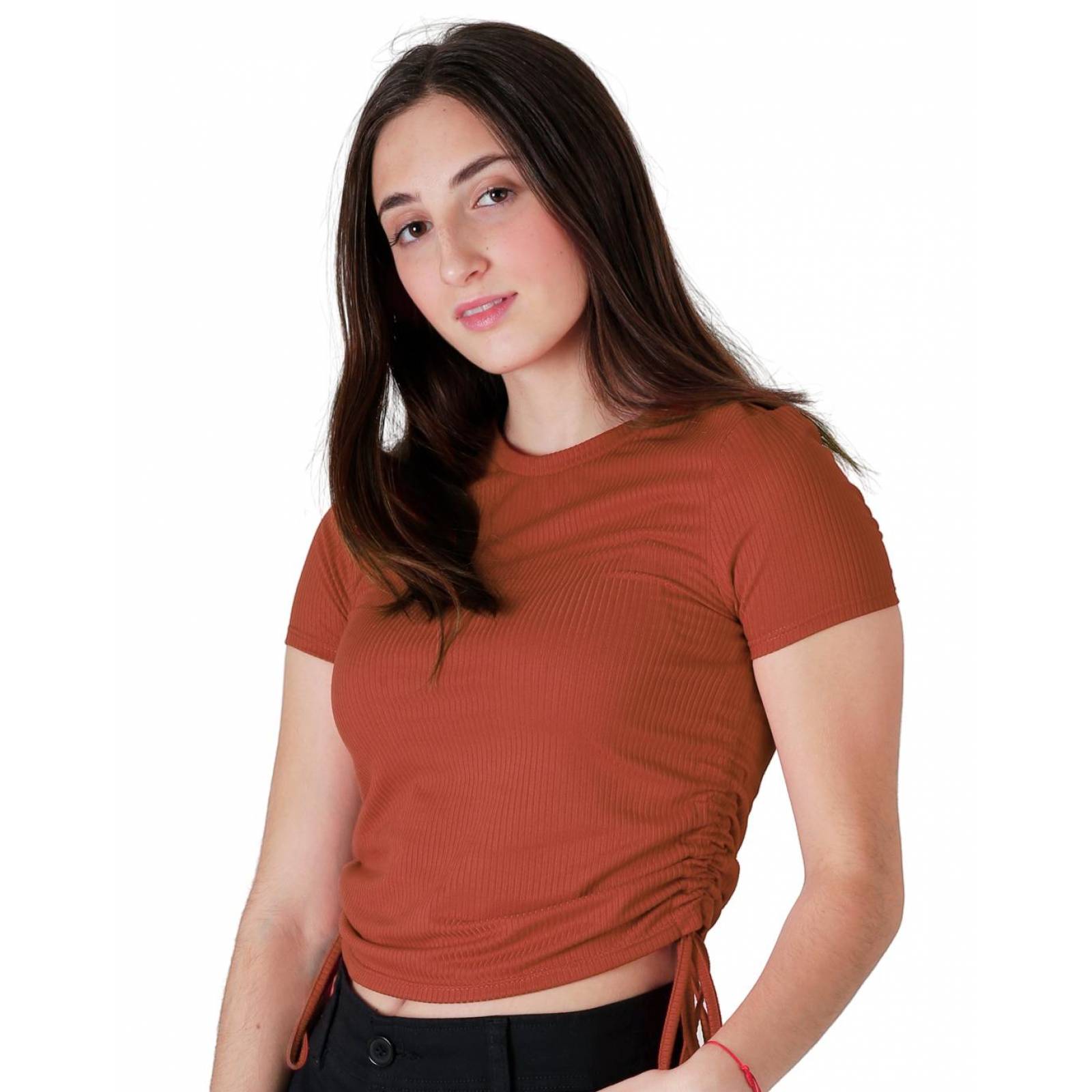 Playera Mujer Básico Camiseta Naranja Stfashion 61903819 