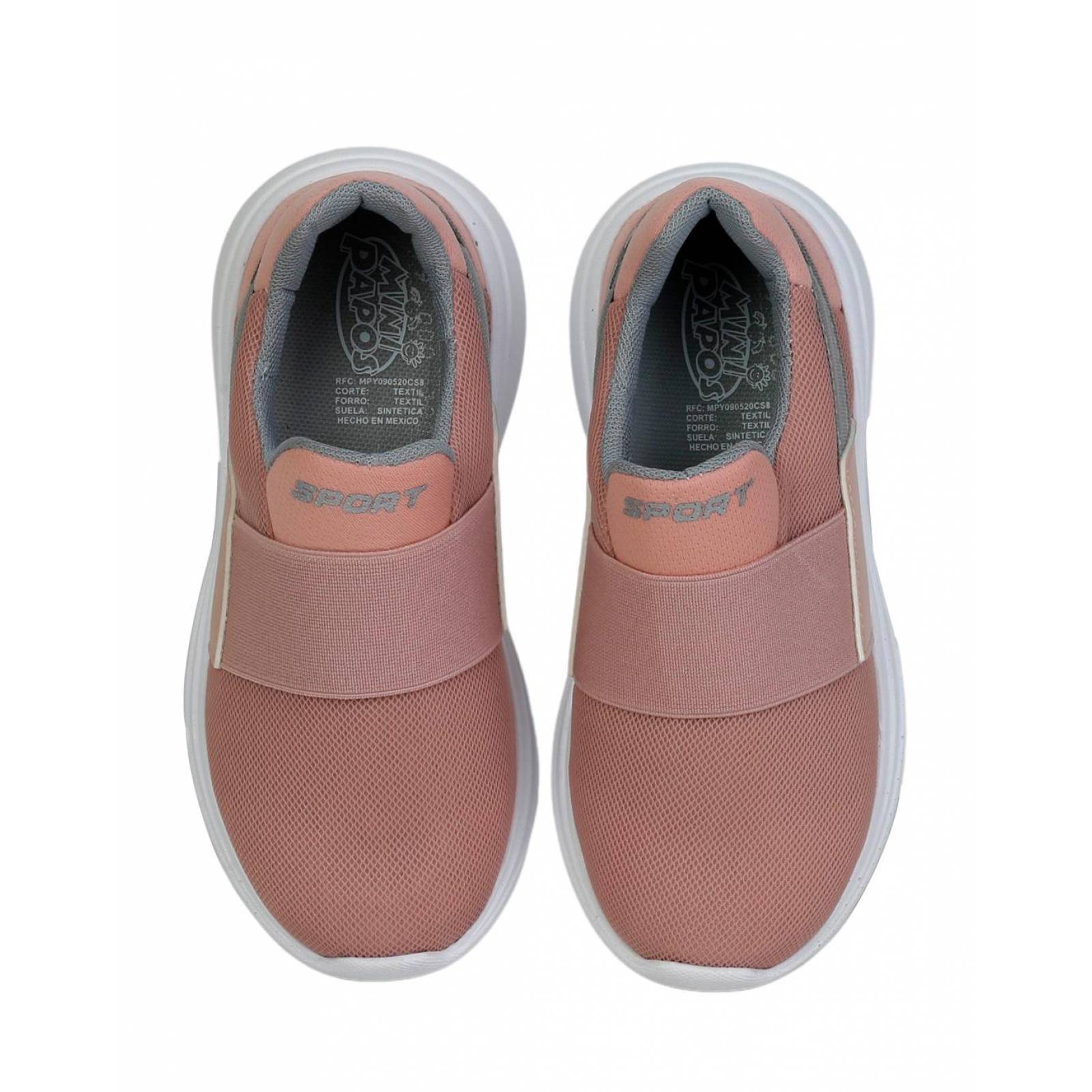 Tenis Niña Casual Plataforma Rosa Mini Papos 07403504