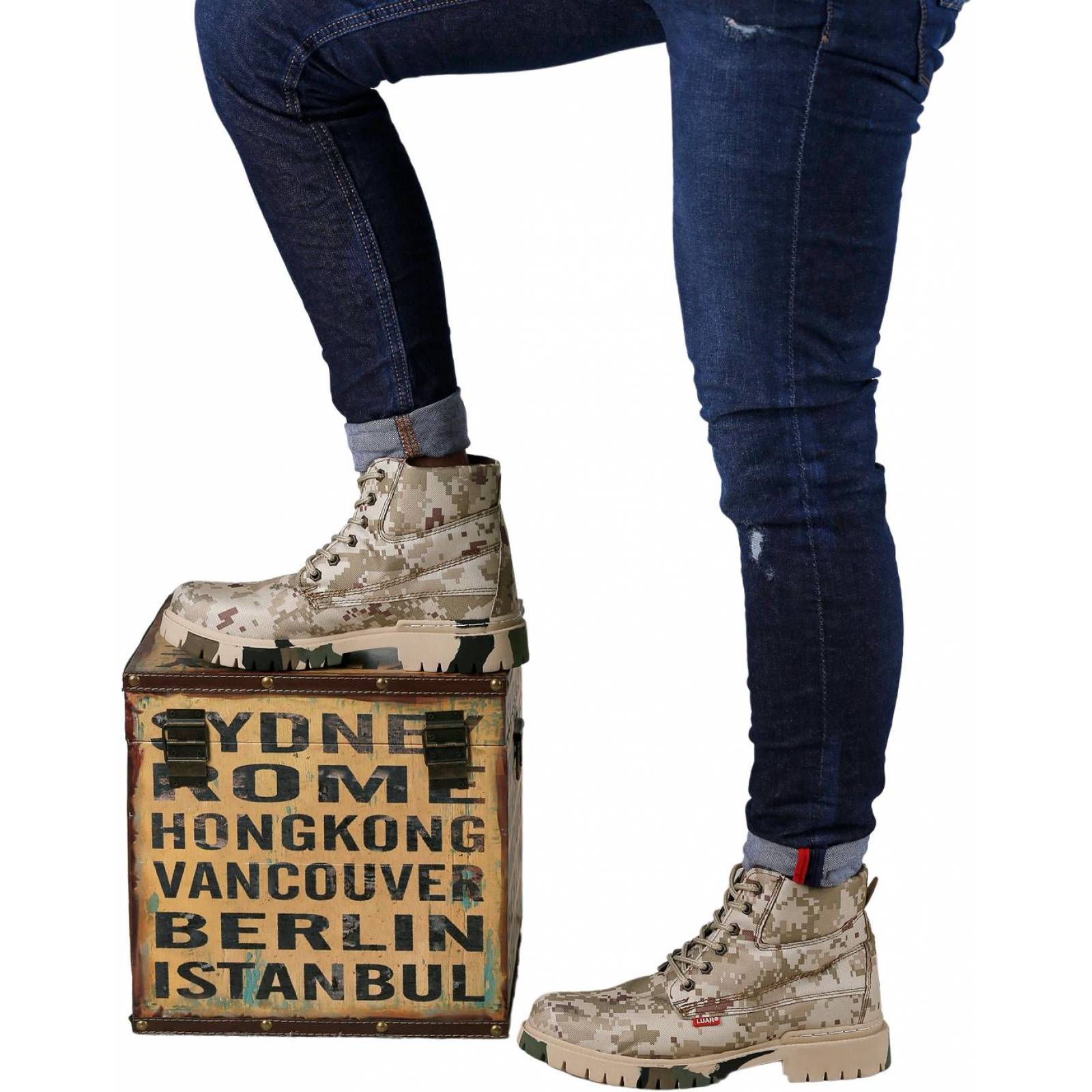 Botín Hombre Casual Verde Luar 18503502 