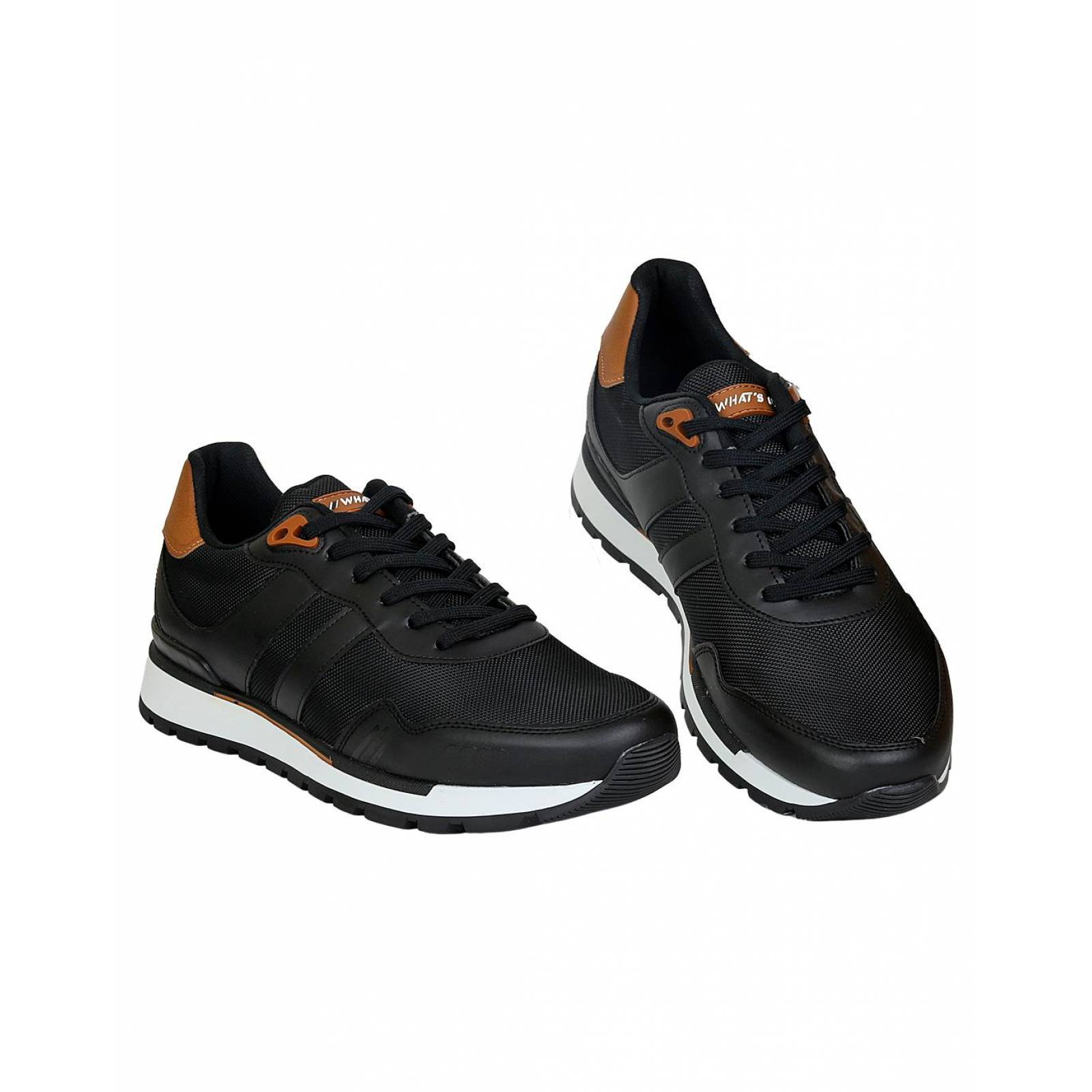 Tenis Moda Hombre WhatS Up Negro 06903546 Textil