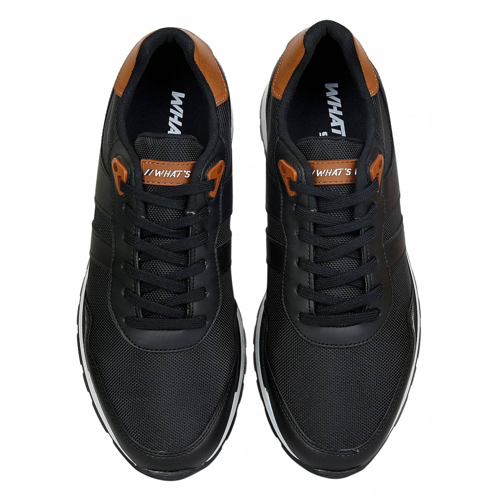Tenis Moda Hombre WhatS Up Negro 06903546 Textil