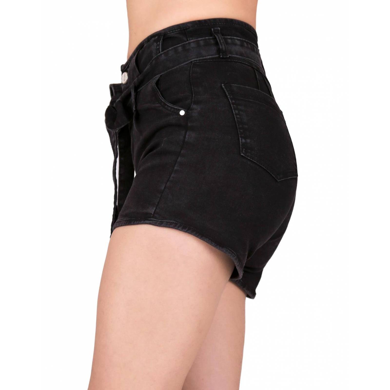 Short Mujer Stfashion Negro 52304206 Mezclilla Stretch