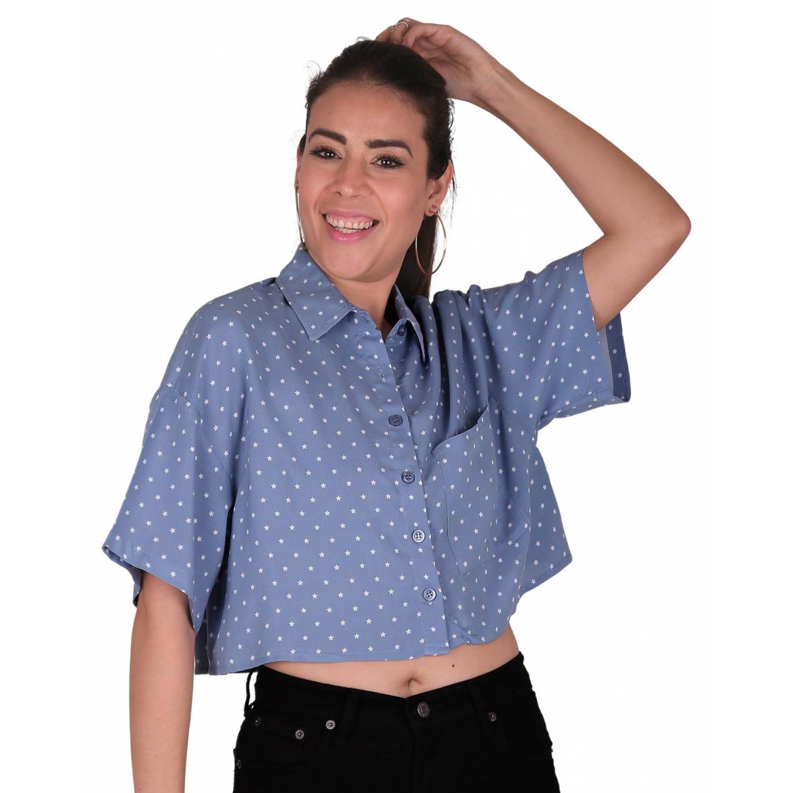 Blusa Juvenil Mujer Stfashion Azul 60404206 Rayón 