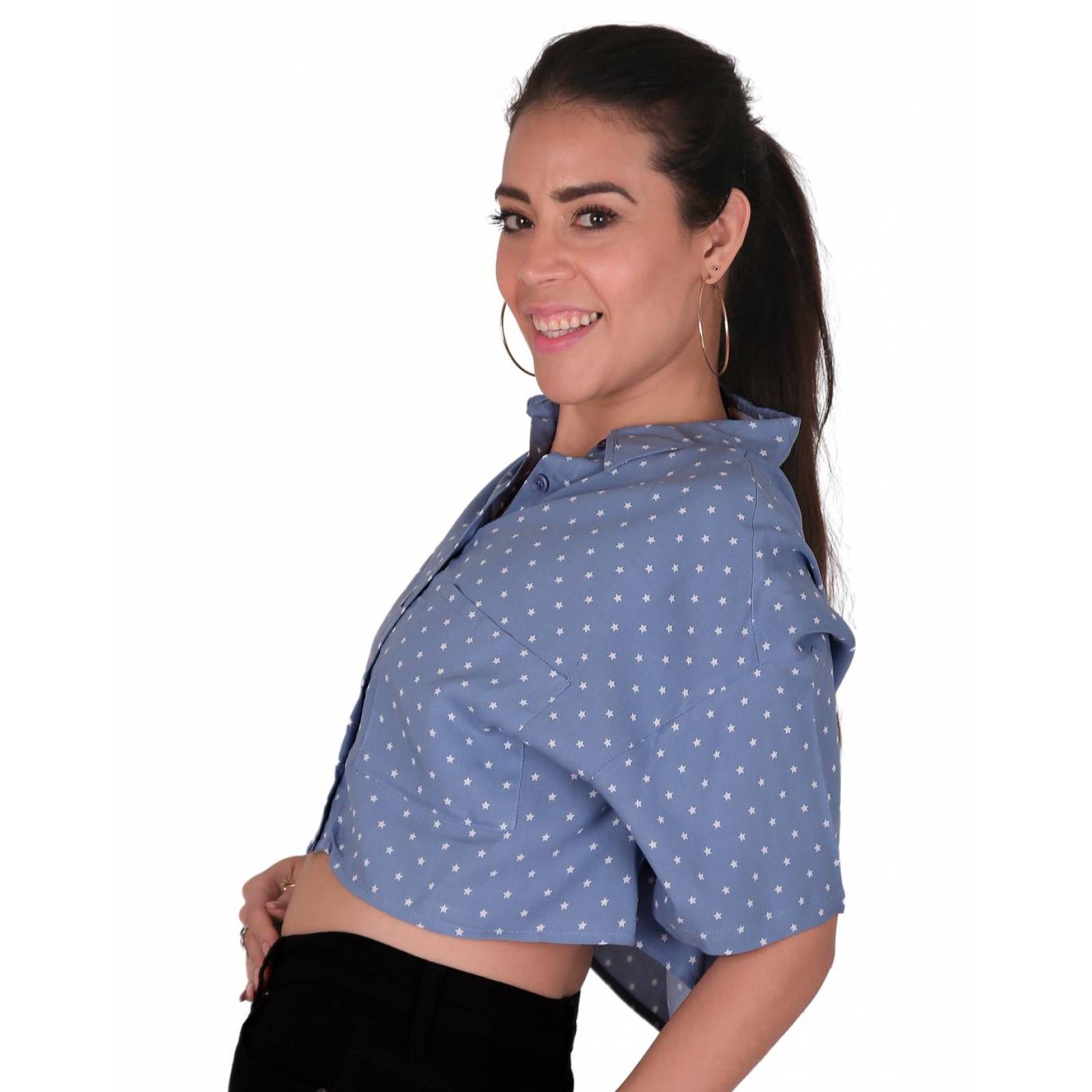 Blusa Juvenil Mujer Stfashion Azul 60404206 Rayón 