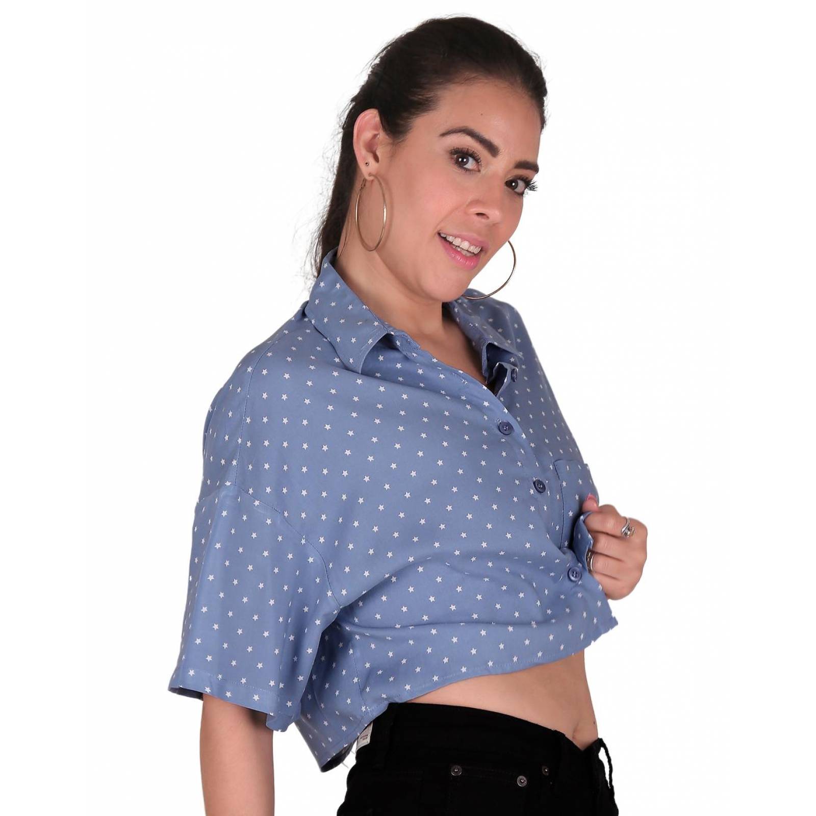 Blusa Juvenil Mujer Stfashion Azul 60404206 Rayón 