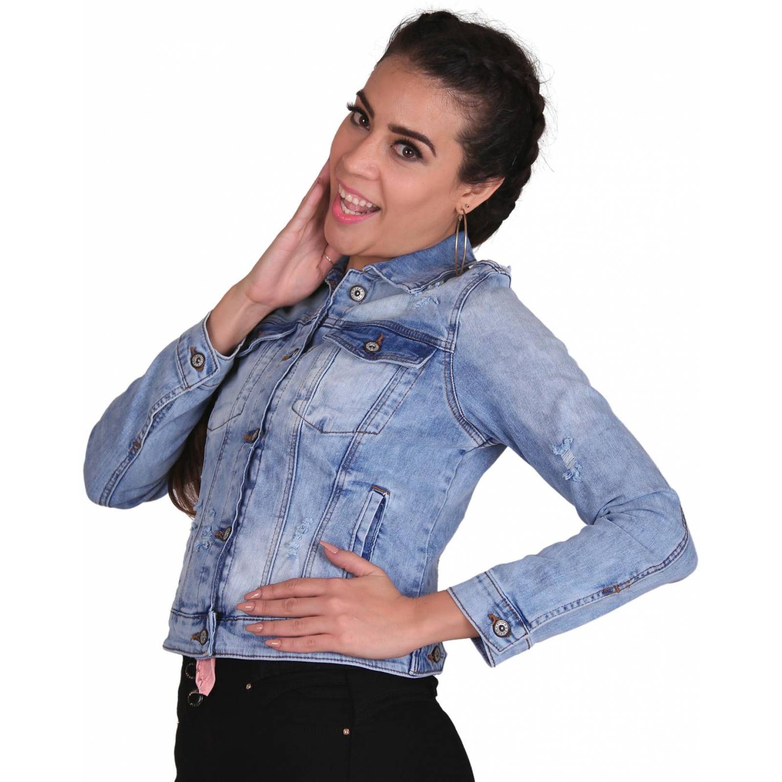 Chamarra Mujer Salvaje Tentación Azul 71804212 Mezclilla Stretch 