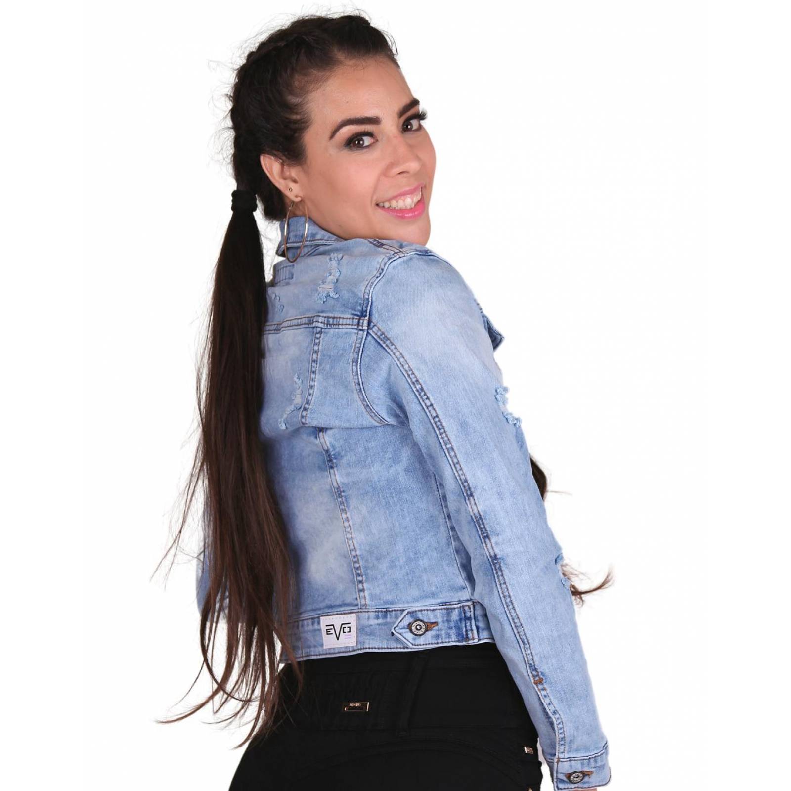 Chamarra Mujer Salvaje Tentación Azul 71804212 Mezclilla Stretch 