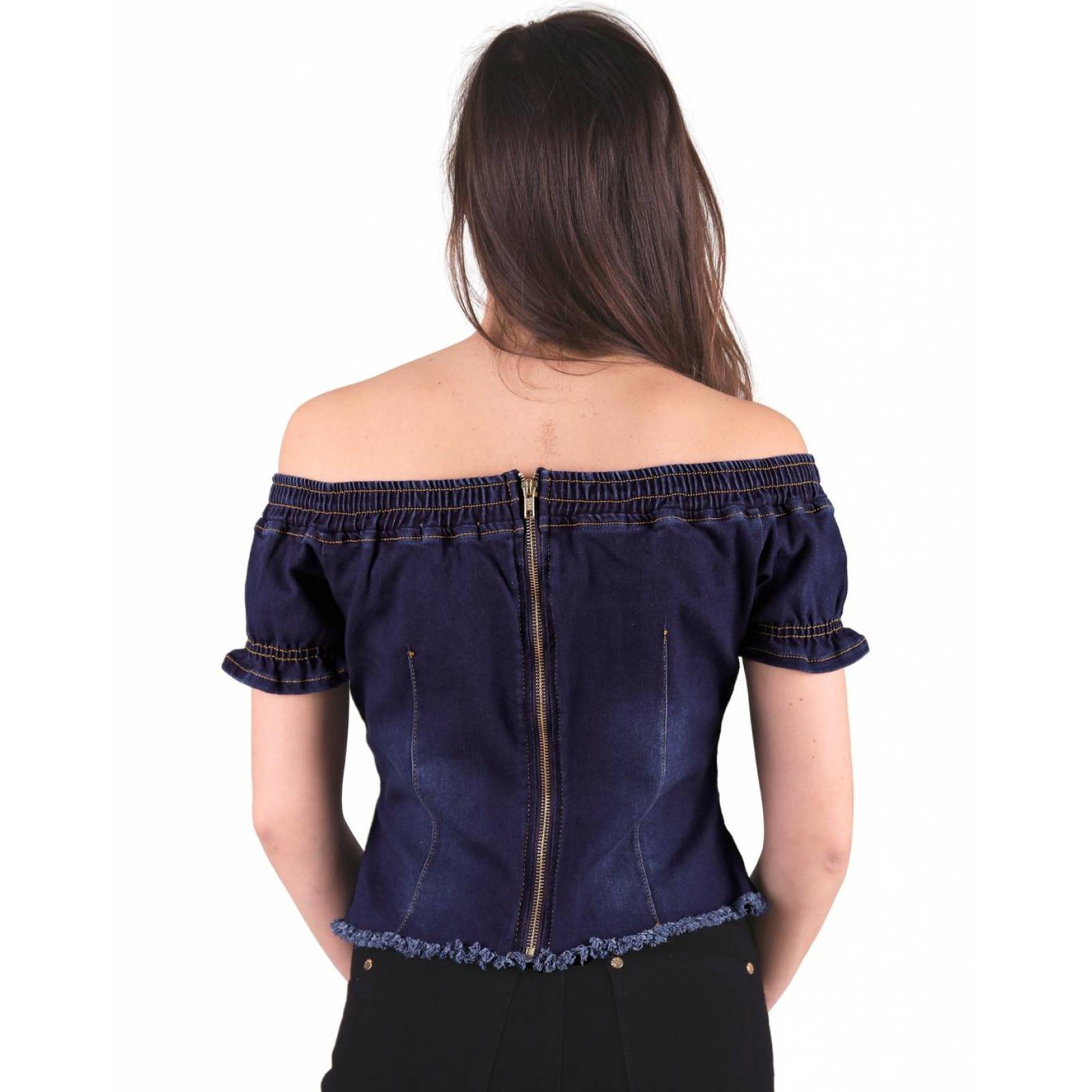 Blusa Juvenil Mujer Stfashion Azul 52304208 Mezclilla Stretch 