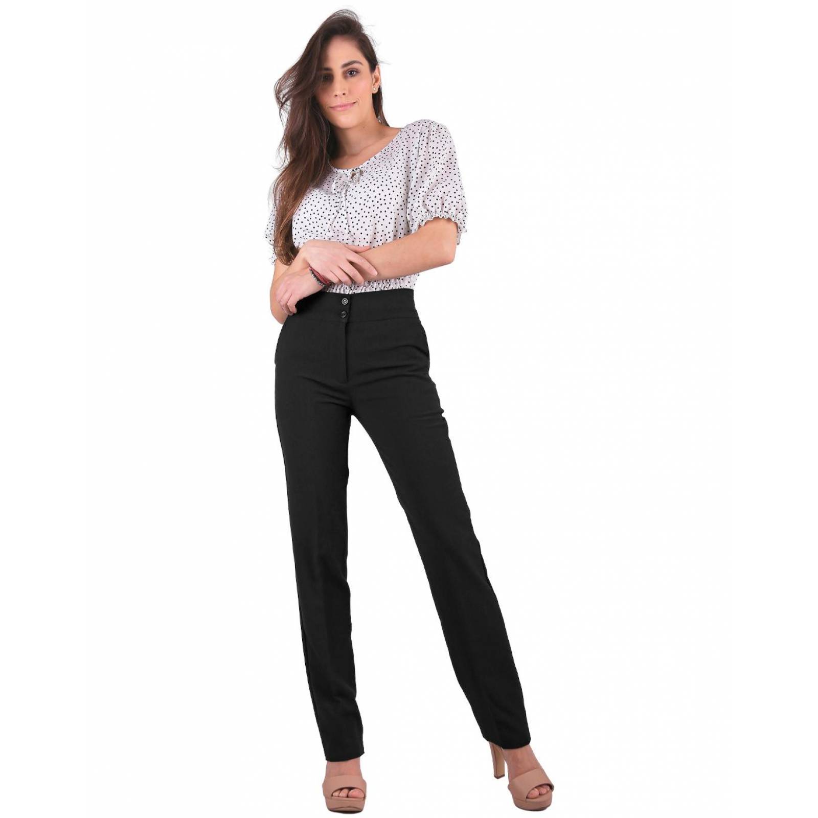 Pantalón Vestir Mujer Stfashion Negro 79304059 Spandex