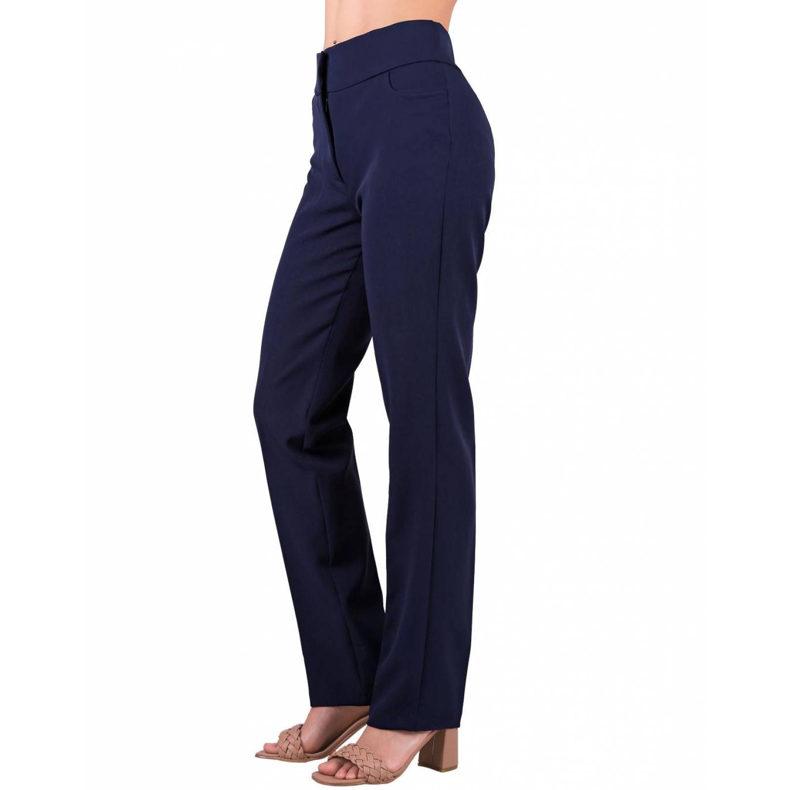 Pantalón Vestir Mujer Stfashion Azul 79304071 Spandex 