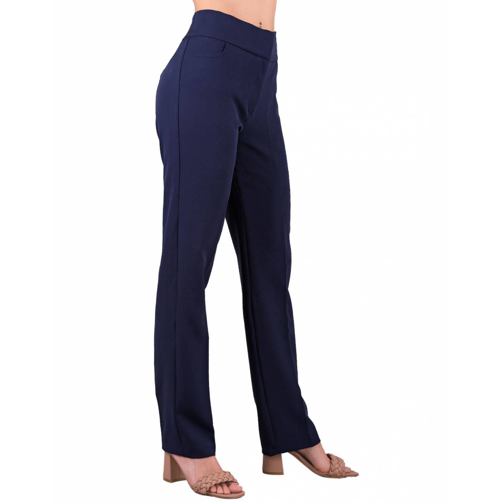 Pantalón Vestir Mujer Stfashion Azul 79304071 Spandex 