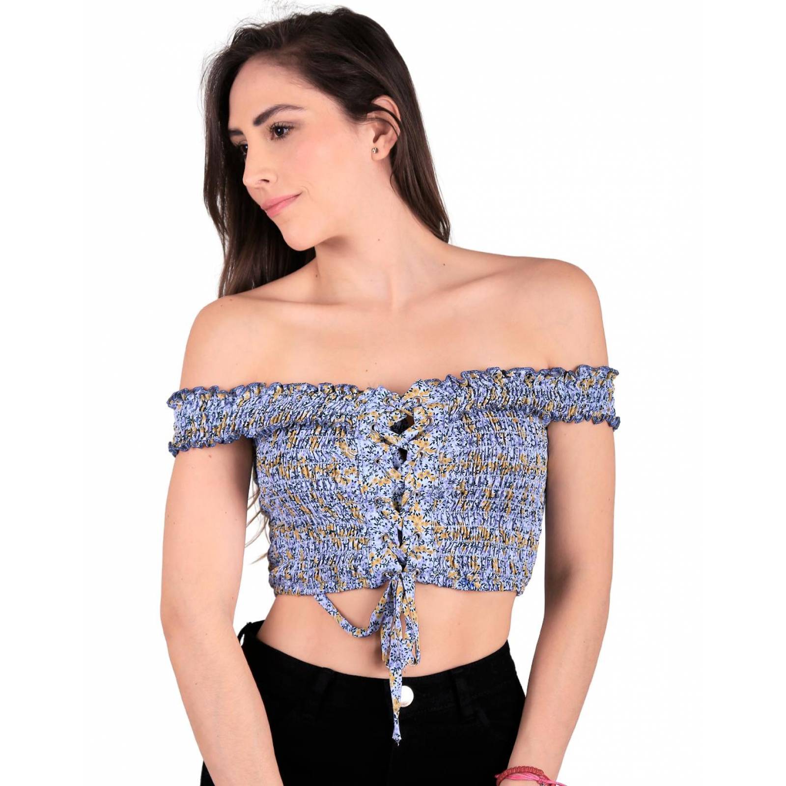 Blusa Juvenil Mujer Stfashion Azul 52404202 Rayón 