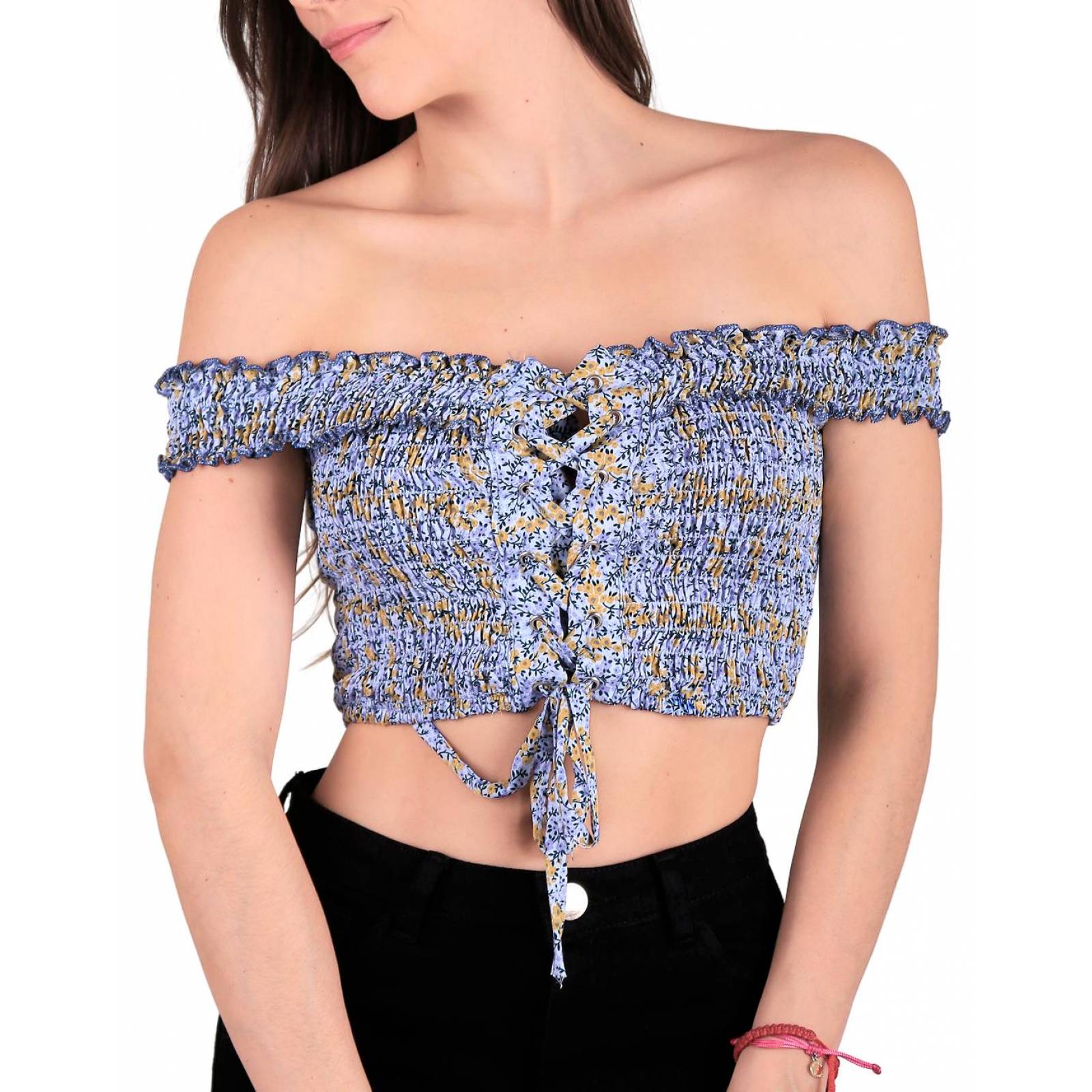 Blusa Juvenil Mujer Stfashion Azul 52404202 Rayón 