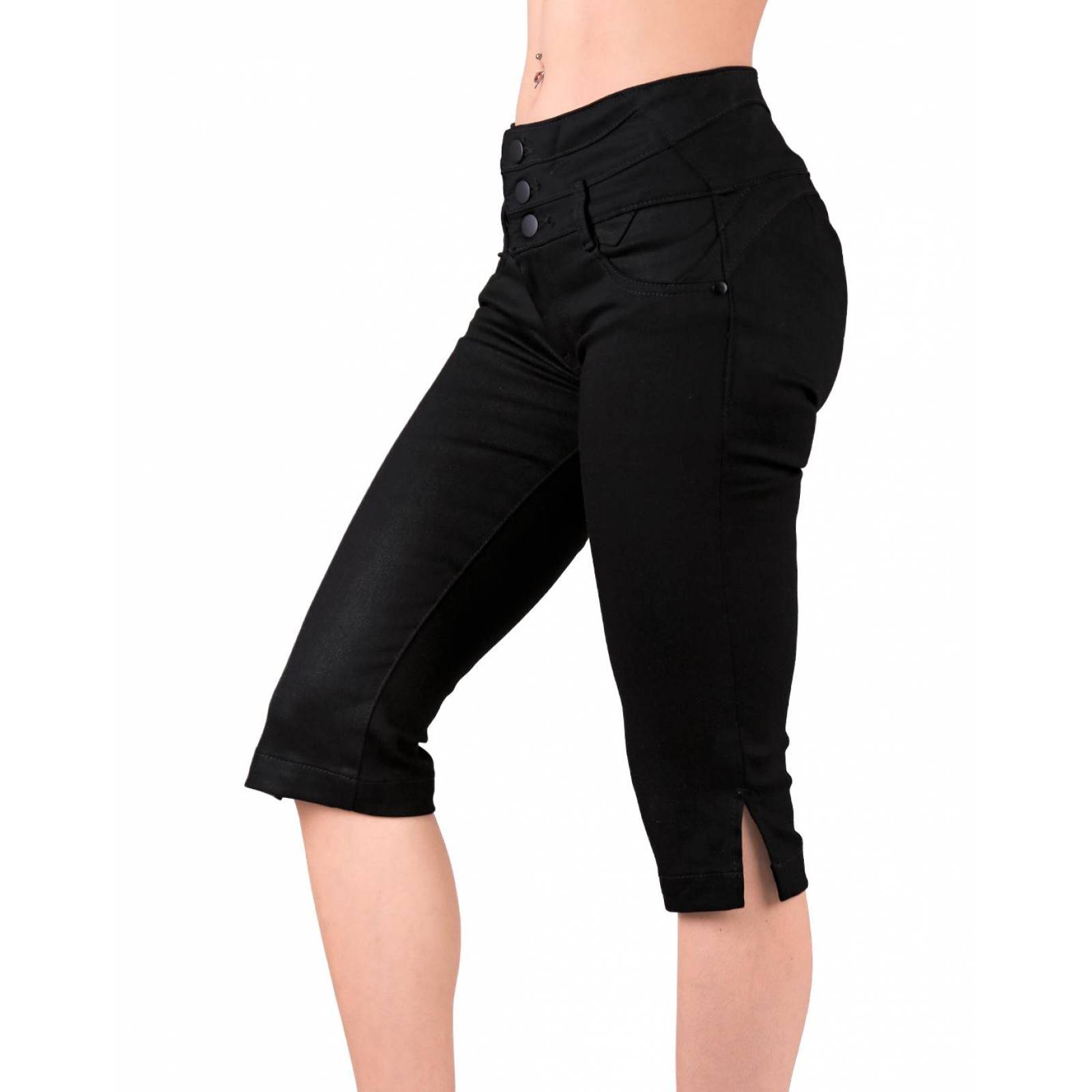 Capri Mujer Stfashion Negro 63104200 Gabardina Stretch