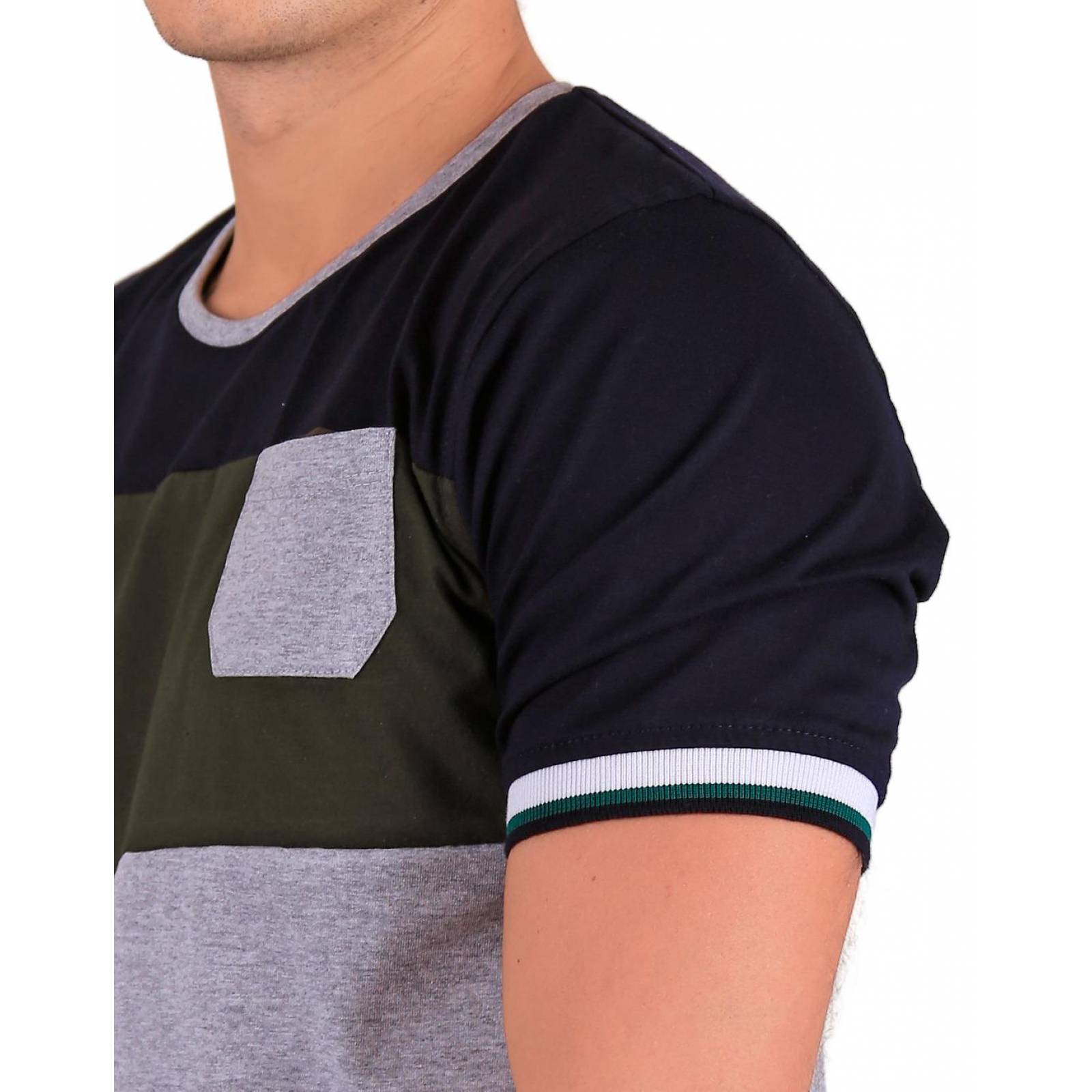 Playera Moda Hombre Stfashion Gris 52604210 Algodón Poliéster 