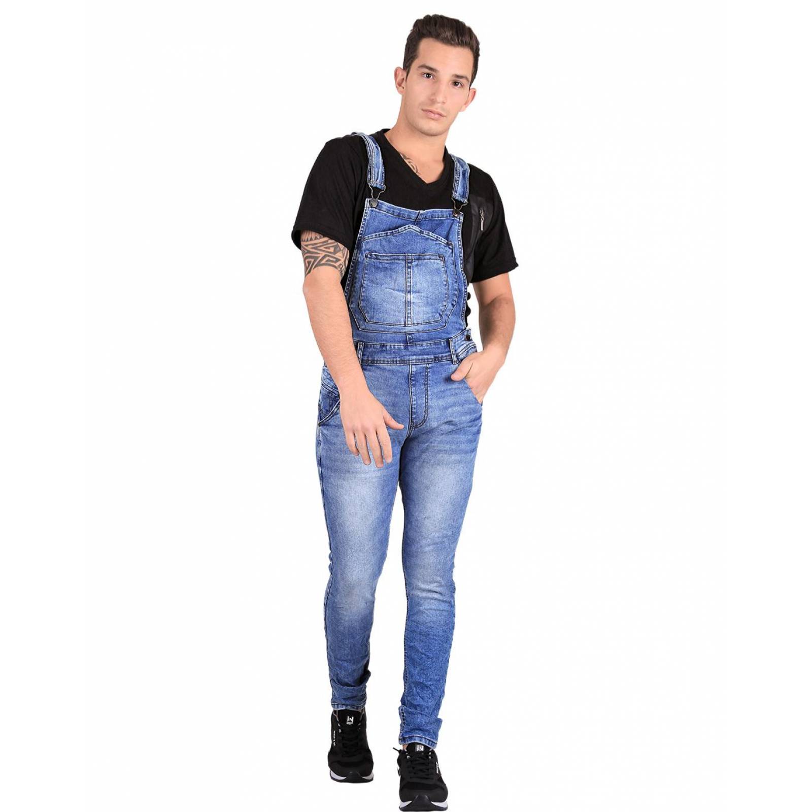 Overol Moda Hombre Salvaje Tentación Azul 71804209 Mezclilla Stretch 
