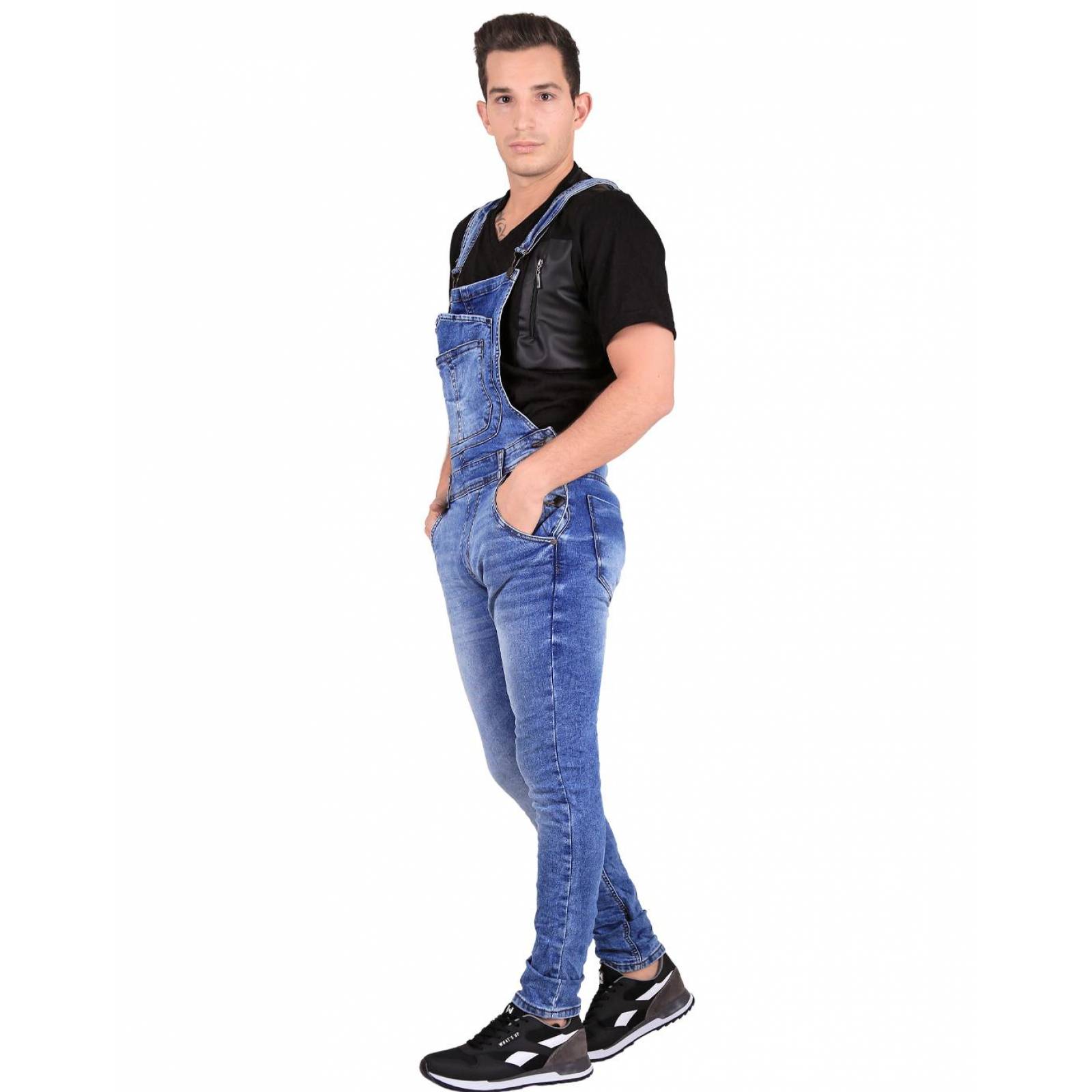 Overol Moda Hombre Salvaje Tentación Azul 71804209 Mezclilla Stretch 