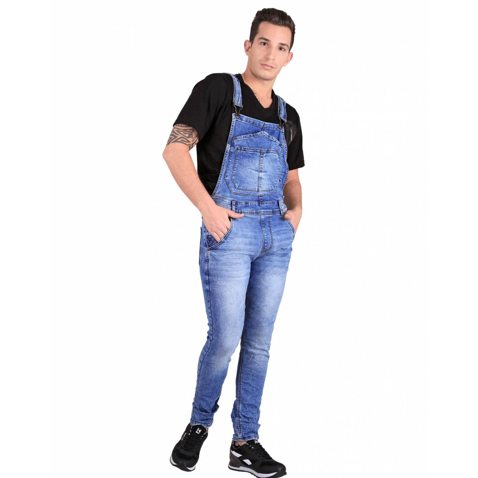 Overol Moda Hombre Salvaje Tentación Azul 71804209 Mezclilla Stretch 
