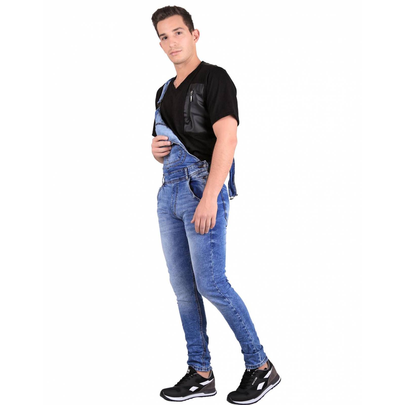 Overol Moda Hombre Salvaje Tentación Azul 71804209 Mezclilla Stretch 