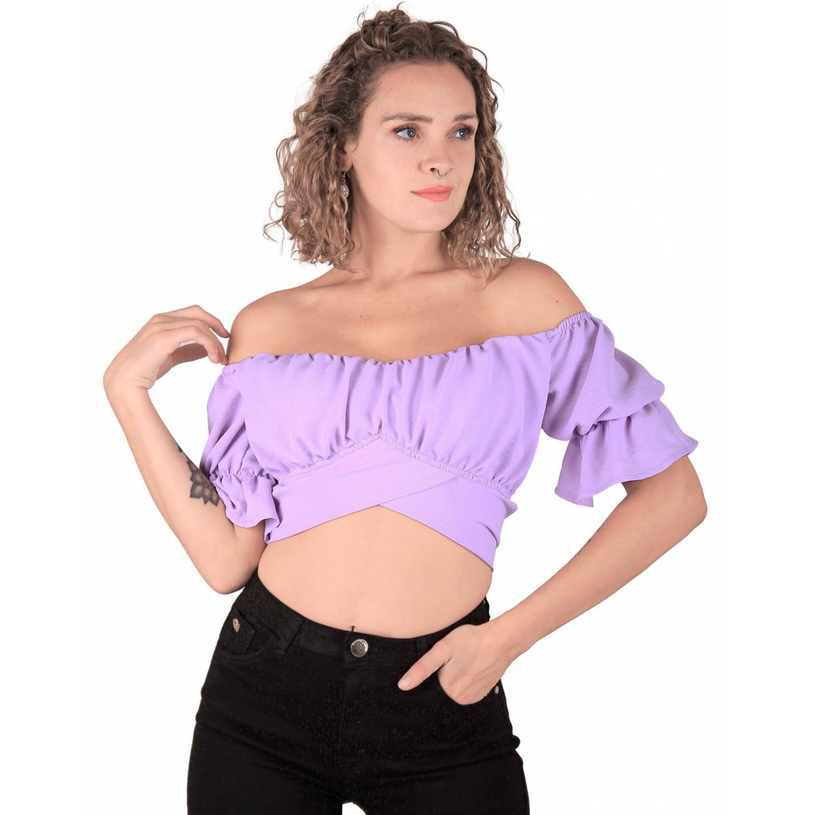 Blusa Juvenil Mujer Stfashion Lila 52404212 Poliéster 