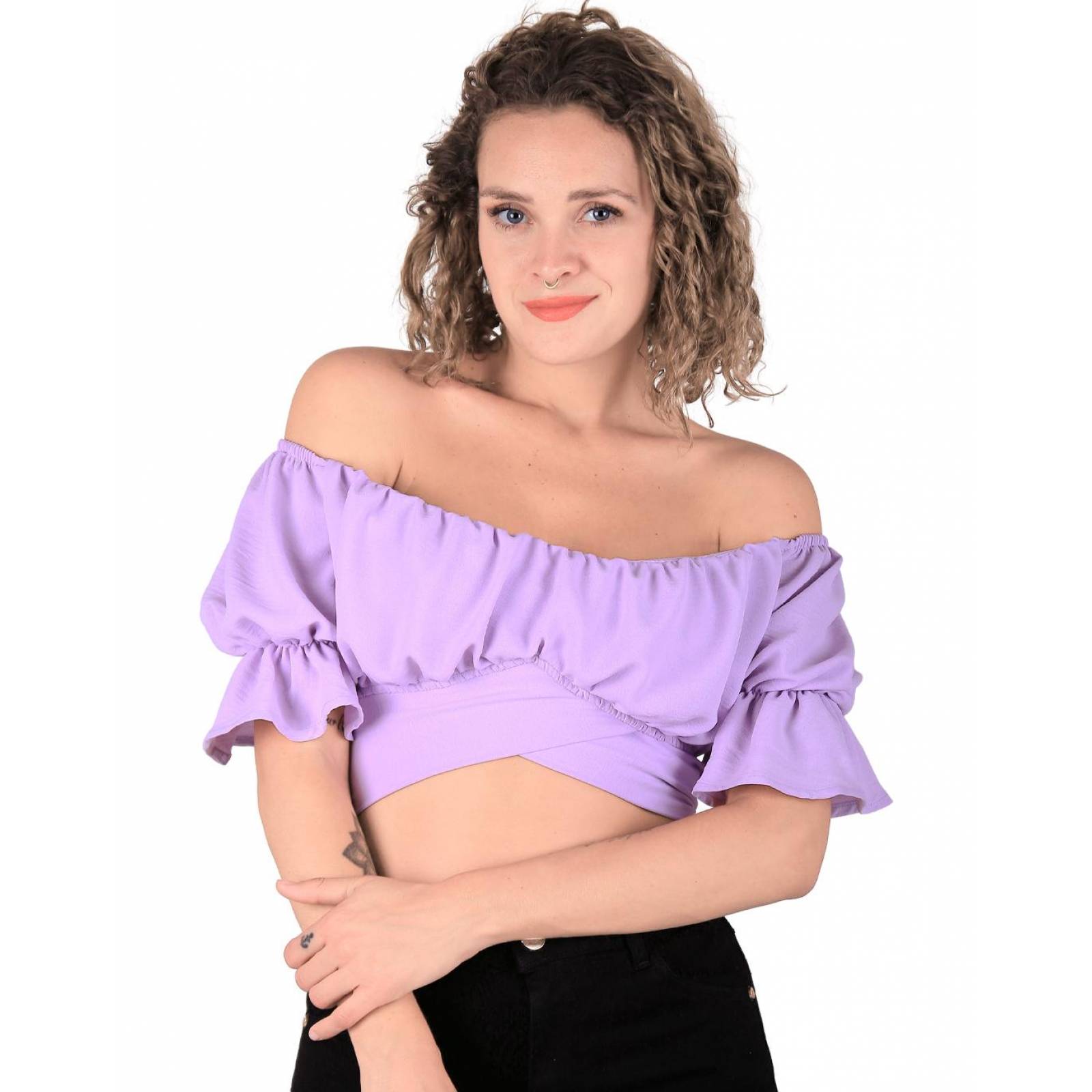 Blusa Juvenil Mujer Stfashion Lila 52404212 Poliéster 