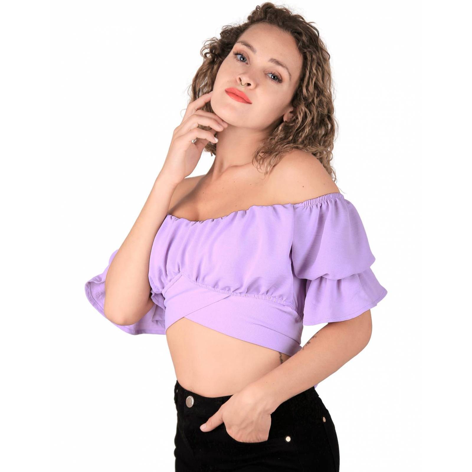 Blusa Juvenil Mujer Stfashion Lila 52404212 Poliéster 