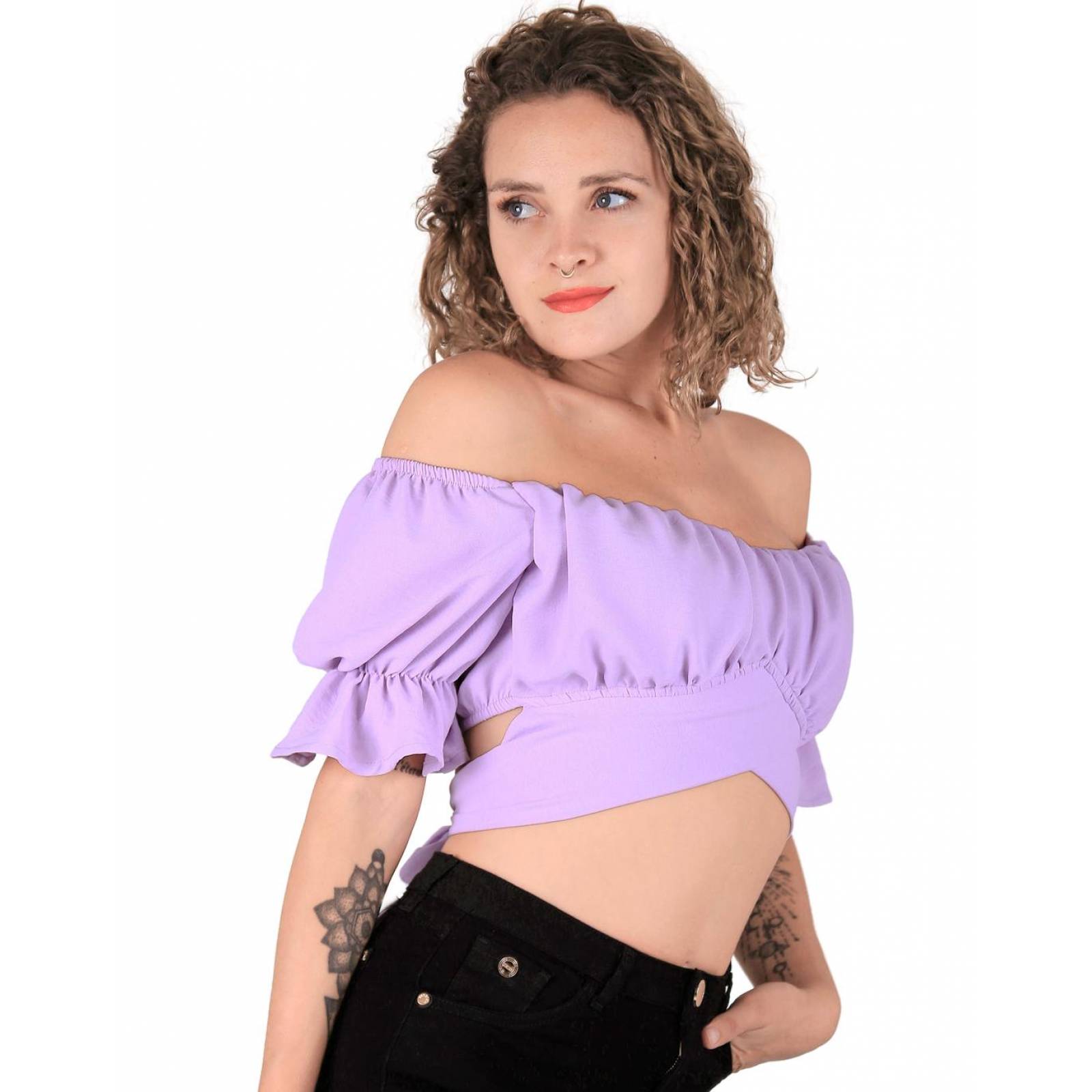 Blusa Juvenil Mujer Stfashion Lila 52404212 Poliéster 
