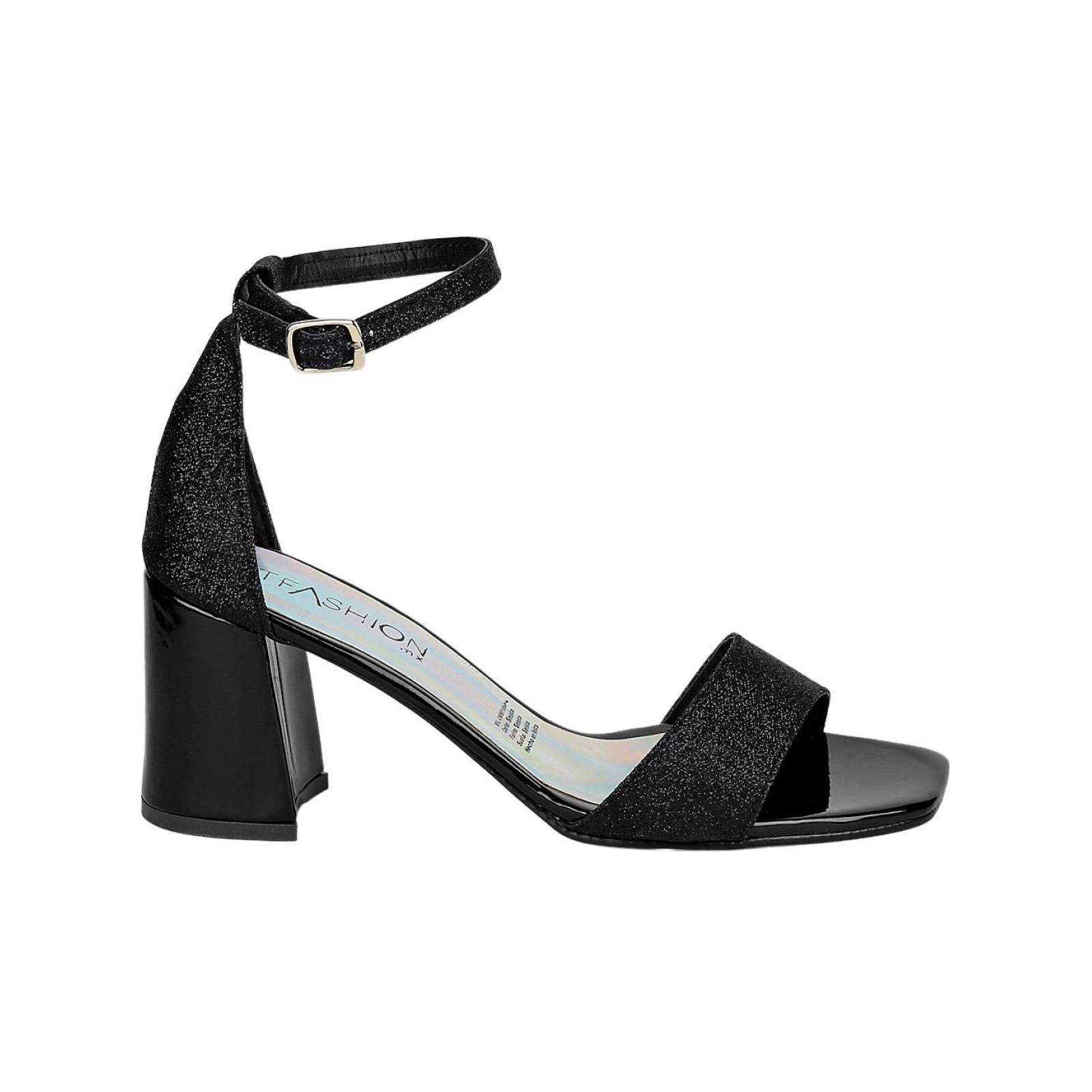 Sandalia Tacon Mujer Stfashion Negro 23503707 Tipo Charol 