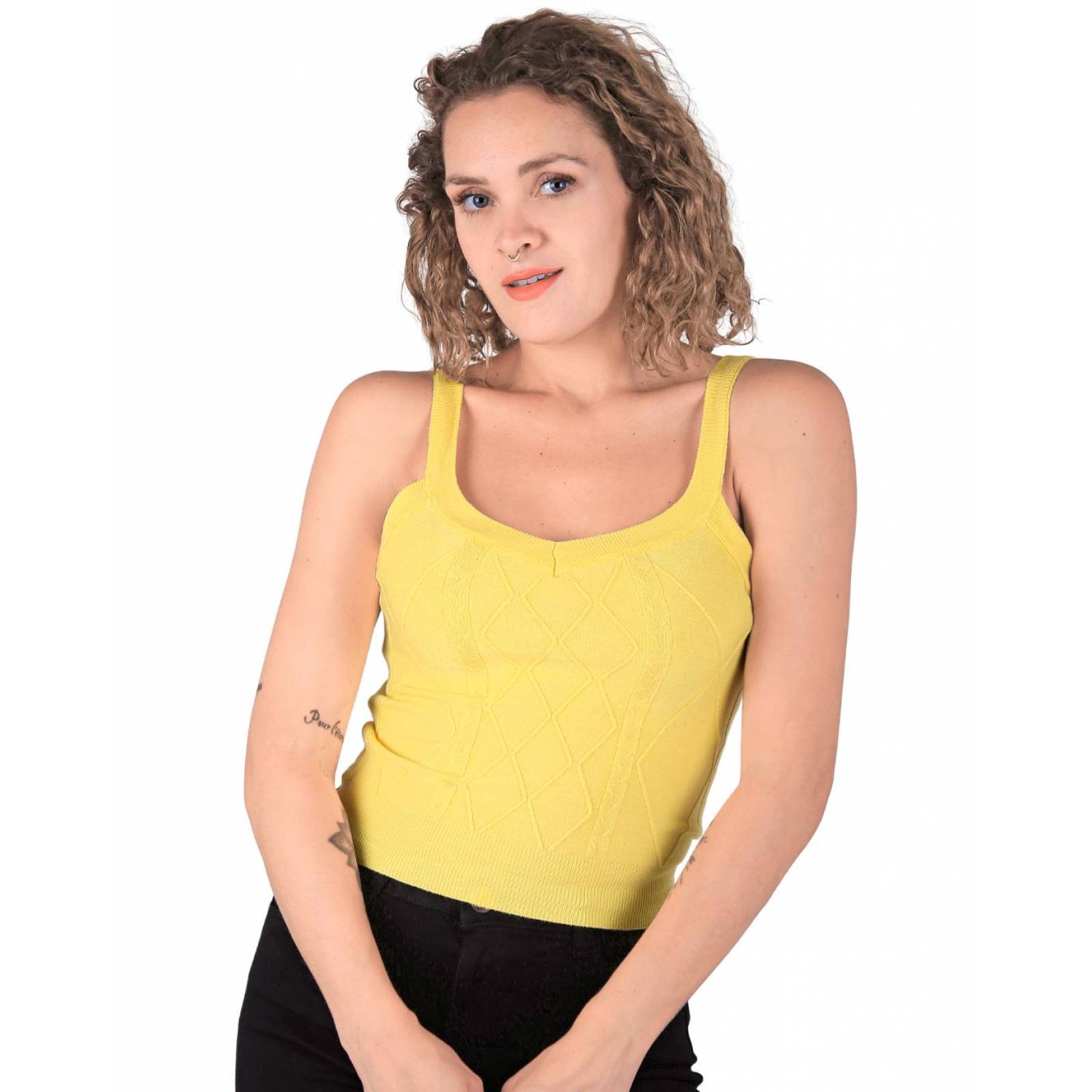 Blusa Juvenil Mujer Salvaje Tentación Amarillo 56704231 Spandex 