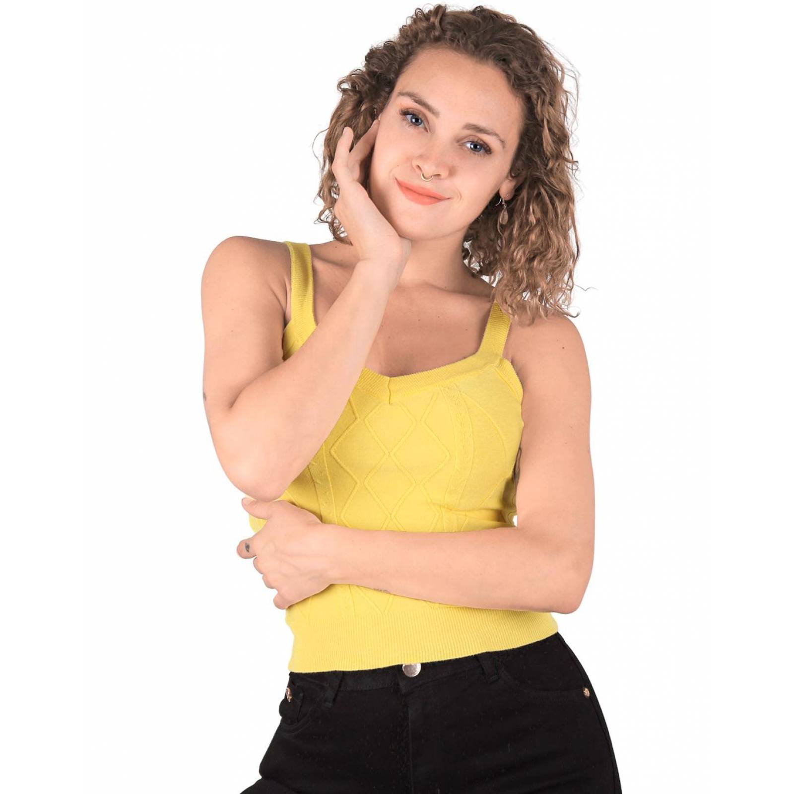 Blusa Juvenil Mujer Salvaje Tentación Amarillo 56704231 Spandex 