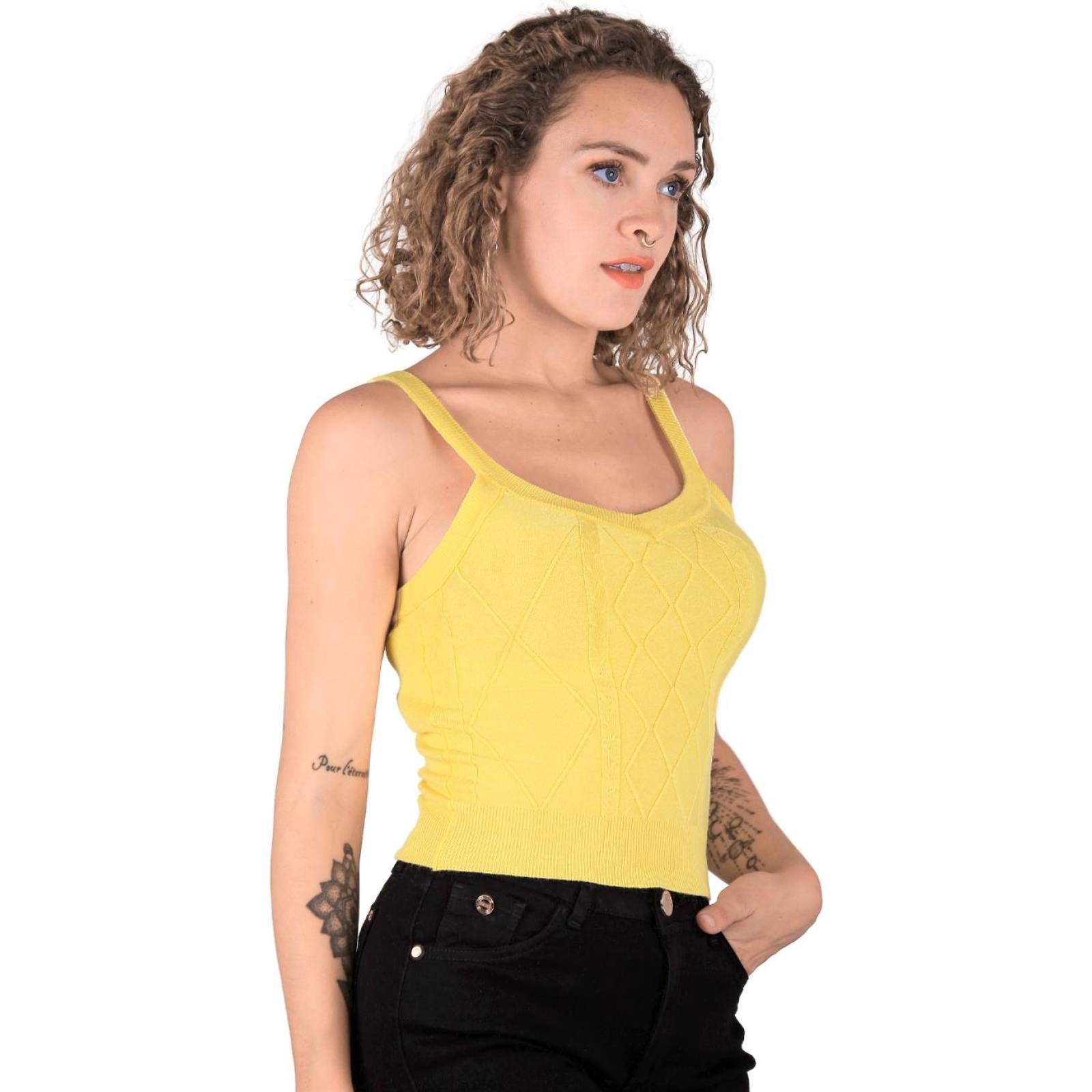 Blusa Juvenil Mujer Salvaje Tentación Amarillo 56704231 Spandex 