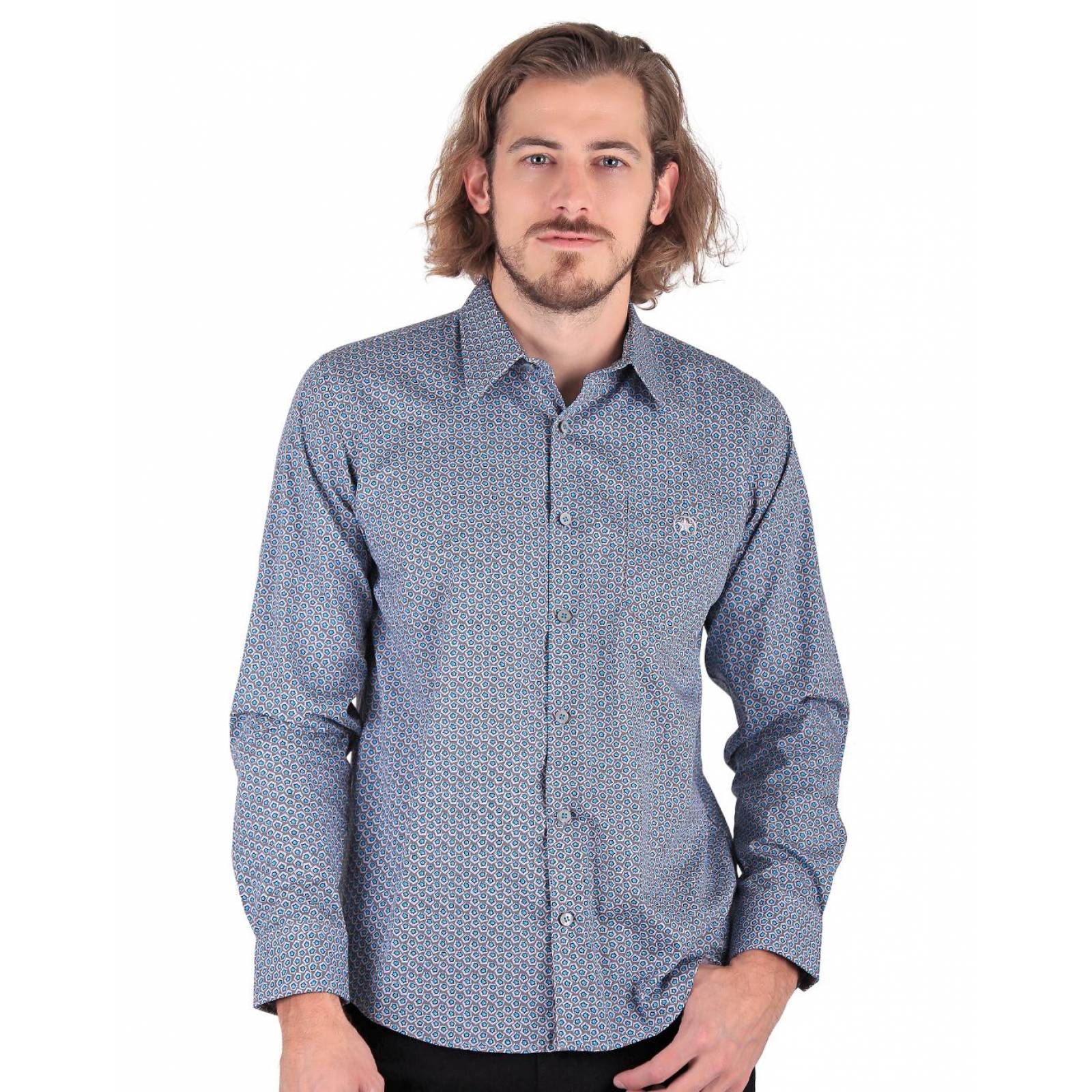 Camisa Casual Slim Hombre Gris Furor 62106203 