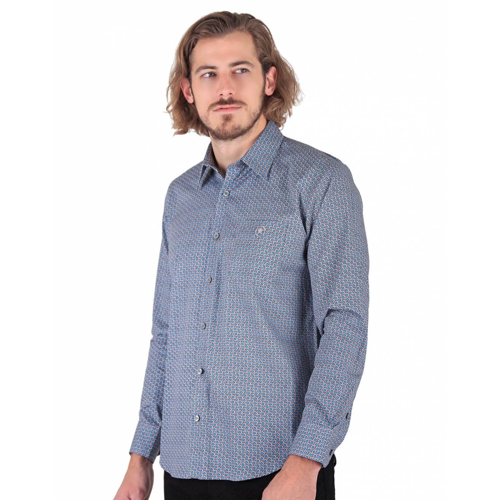 Camisa Casual Slim Hombre Gris Furor 62106203 