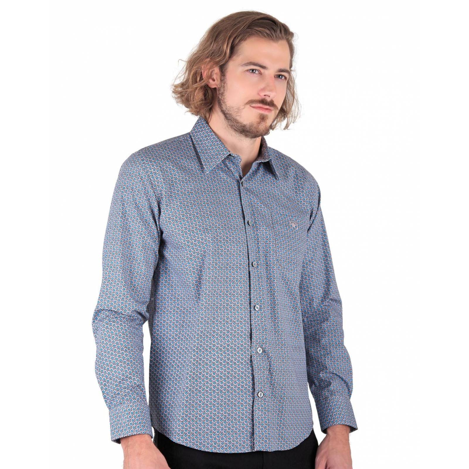 Camisa Casual Slim Hombre Gris Furor 62106203 
