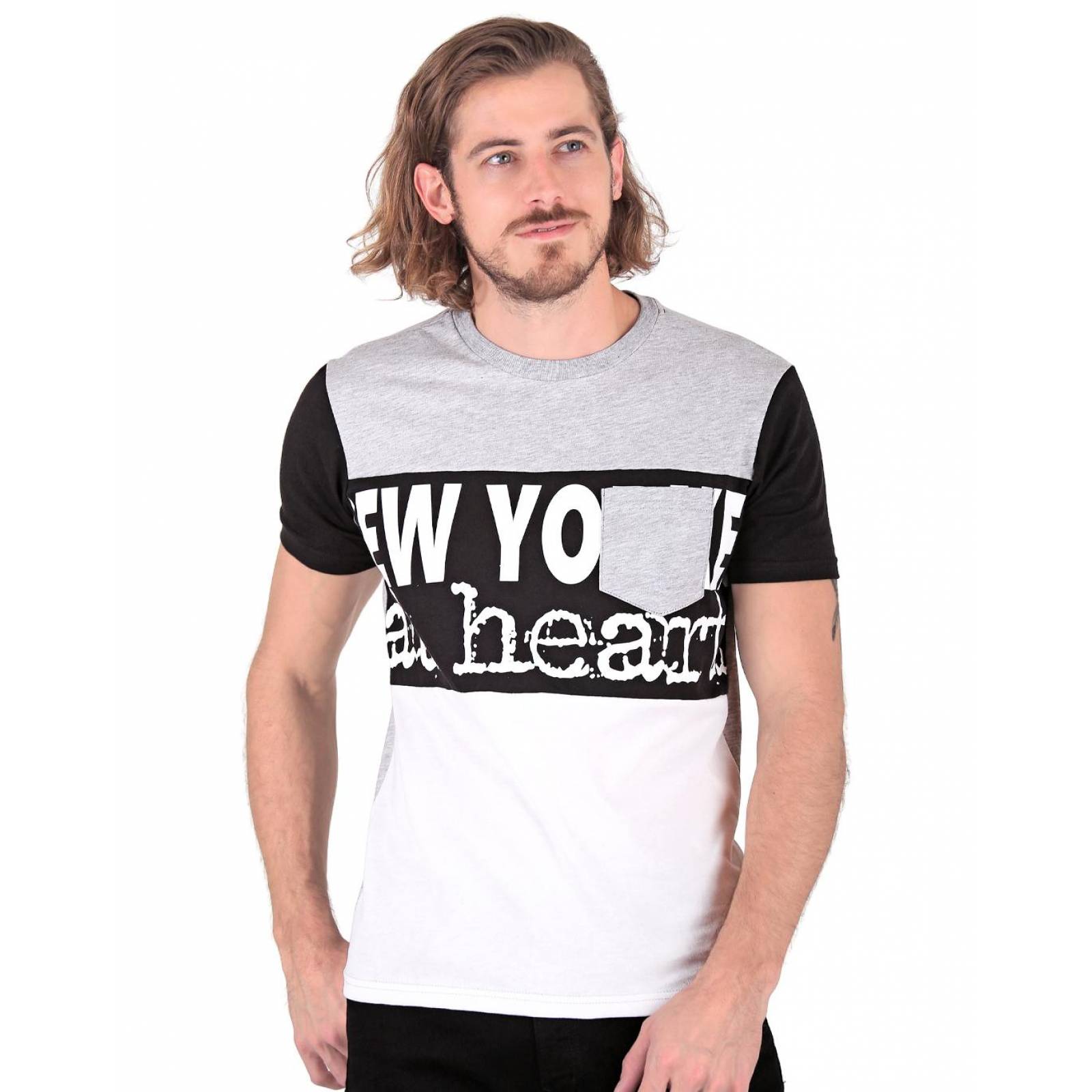 Playera Moda Camiseta Hombre Gris Silver Plate 60204210