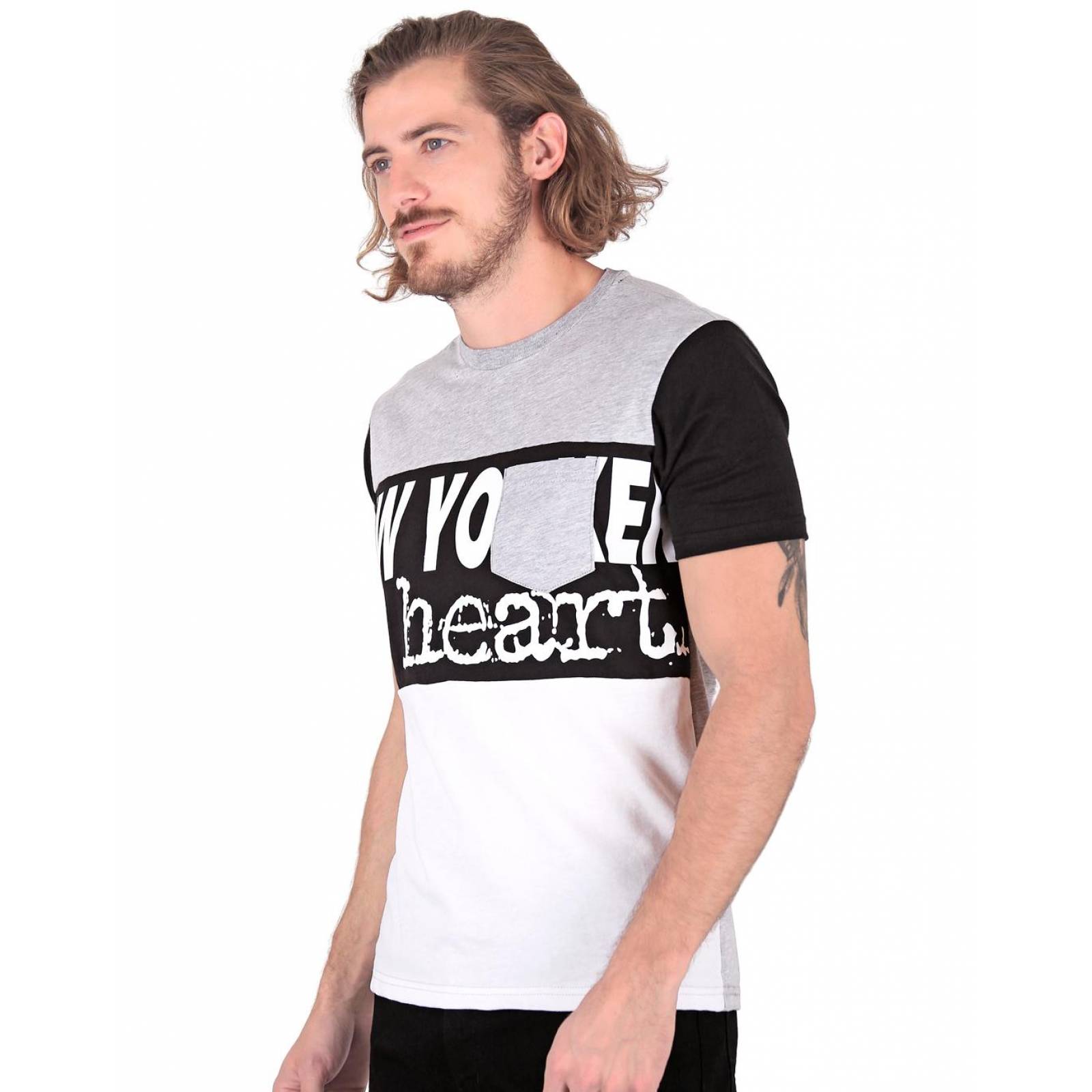 Playera Moda Camiseta Hombre Gris Silver Plate 60204210