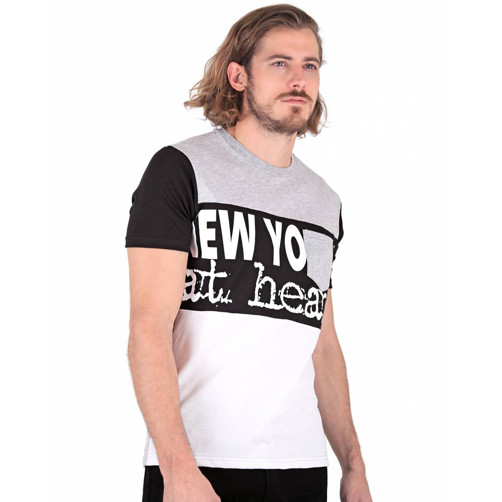 Playera Moda Camiseta Hombre Gris Silver Plate 60204210