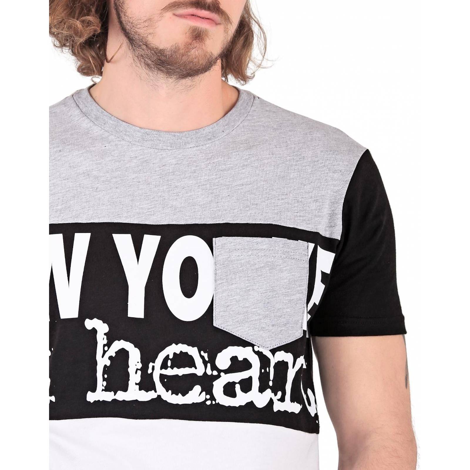 Playera Moda Camiseta Hombre Gris Silver Plate 60204210