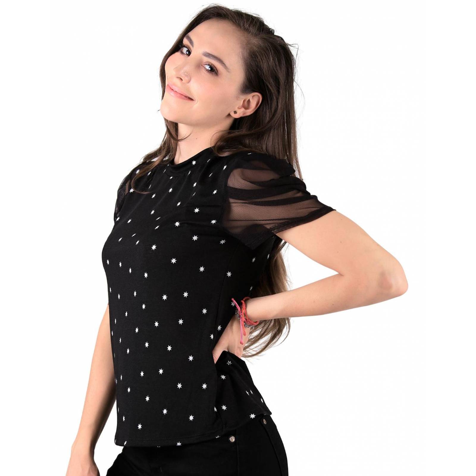 Playera Moda Camiseta Mujer Negro Stfashion 50004279 