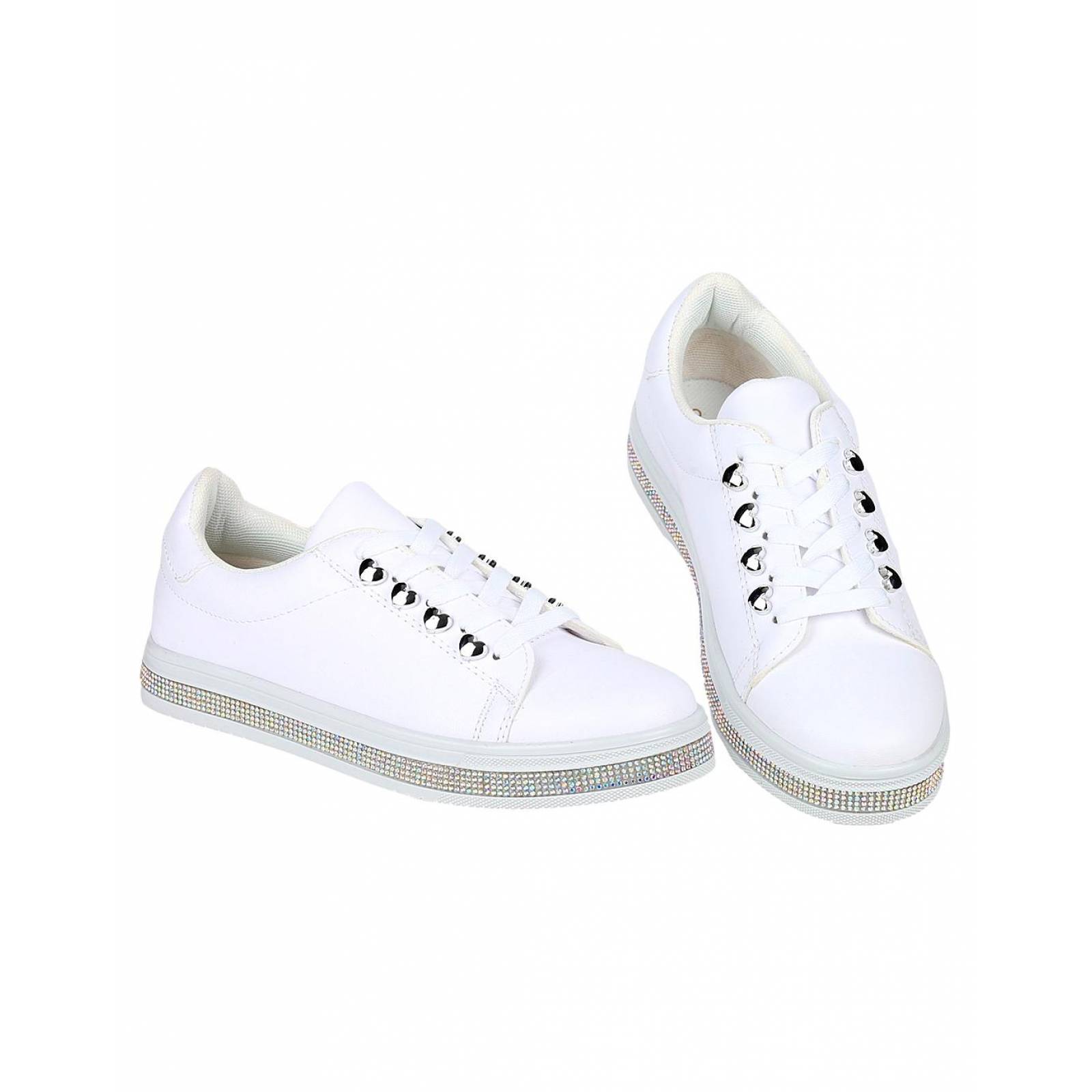 Tenis Casual Piso Mujer Blanco Tacto Piel Stfashion 23503700 