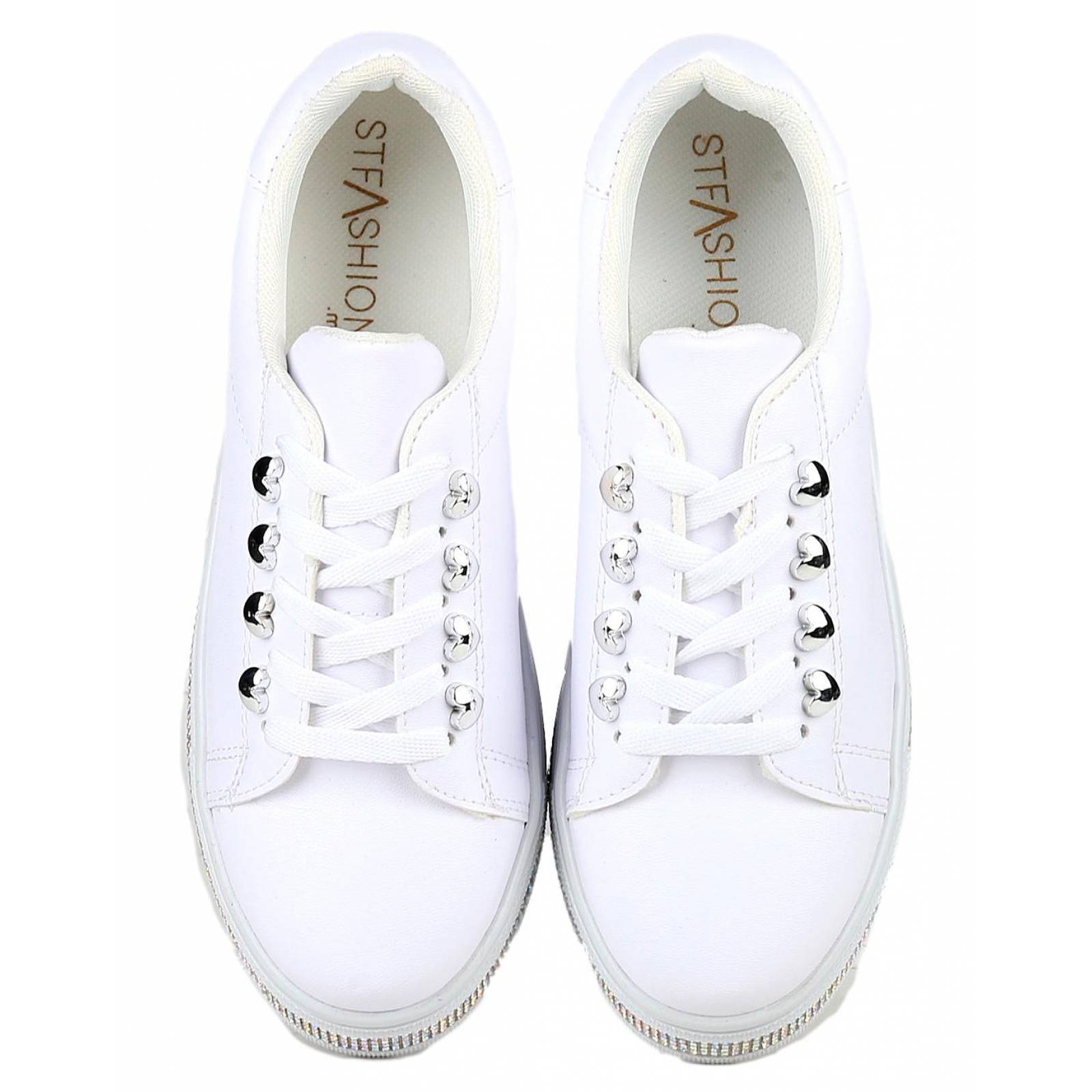 Tenis Casual Piso Mujer Blanco Tacto Piel Stfashion 23503700 