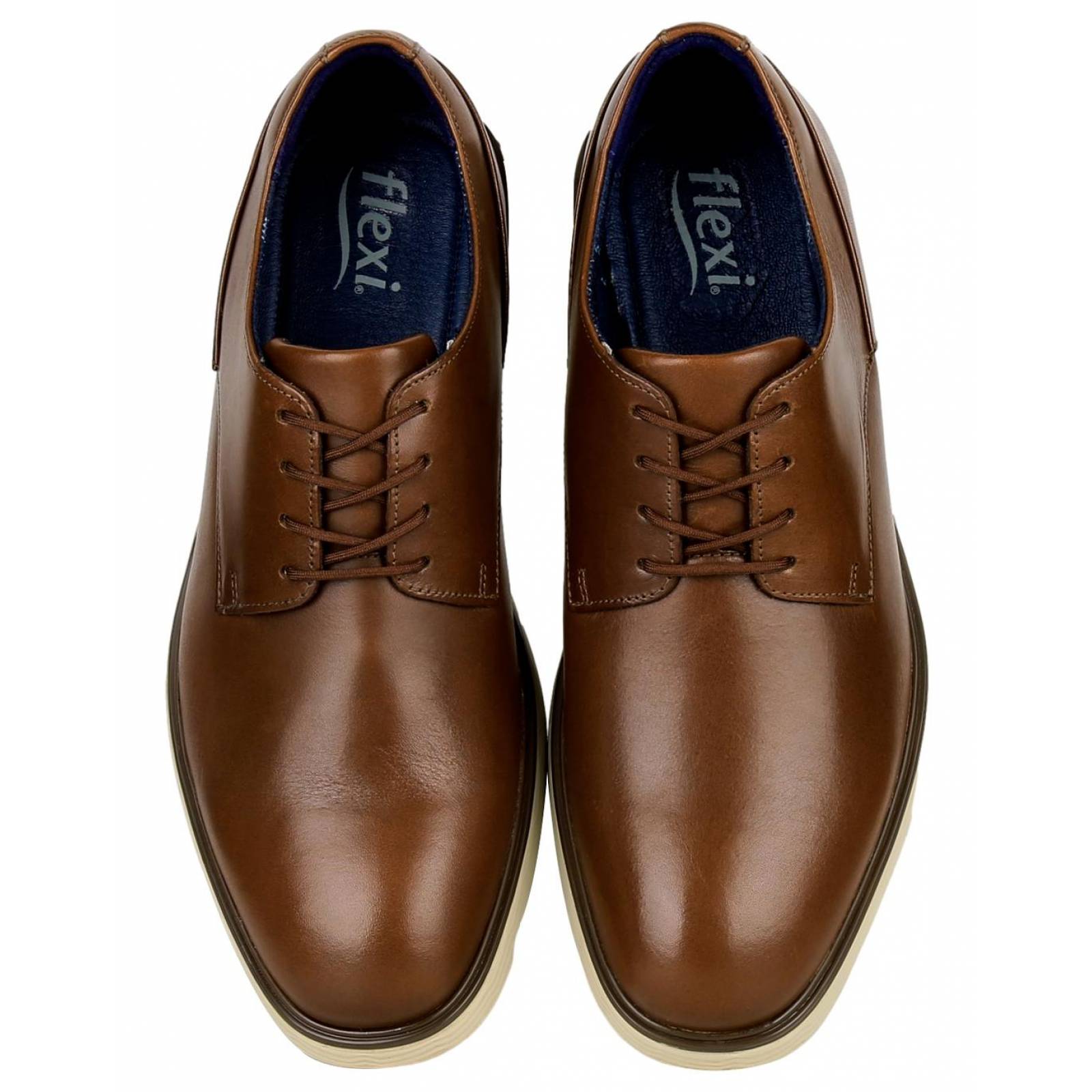 Zapato Hombre Oxford Casual Oxford Café Piel Flexi 02503736