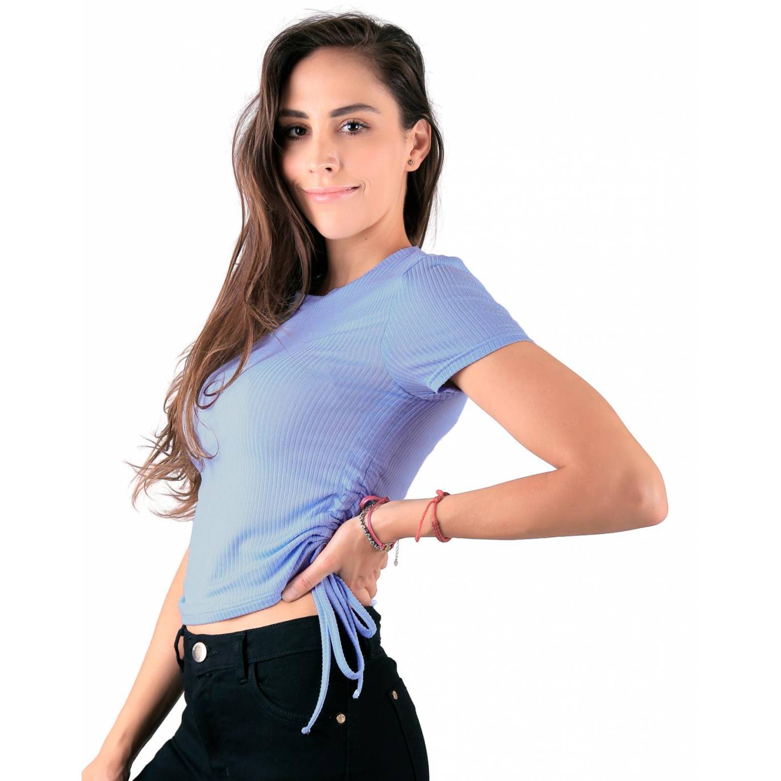 Playera Moda Camiseta Mujer Azul Stfashion 61904231 