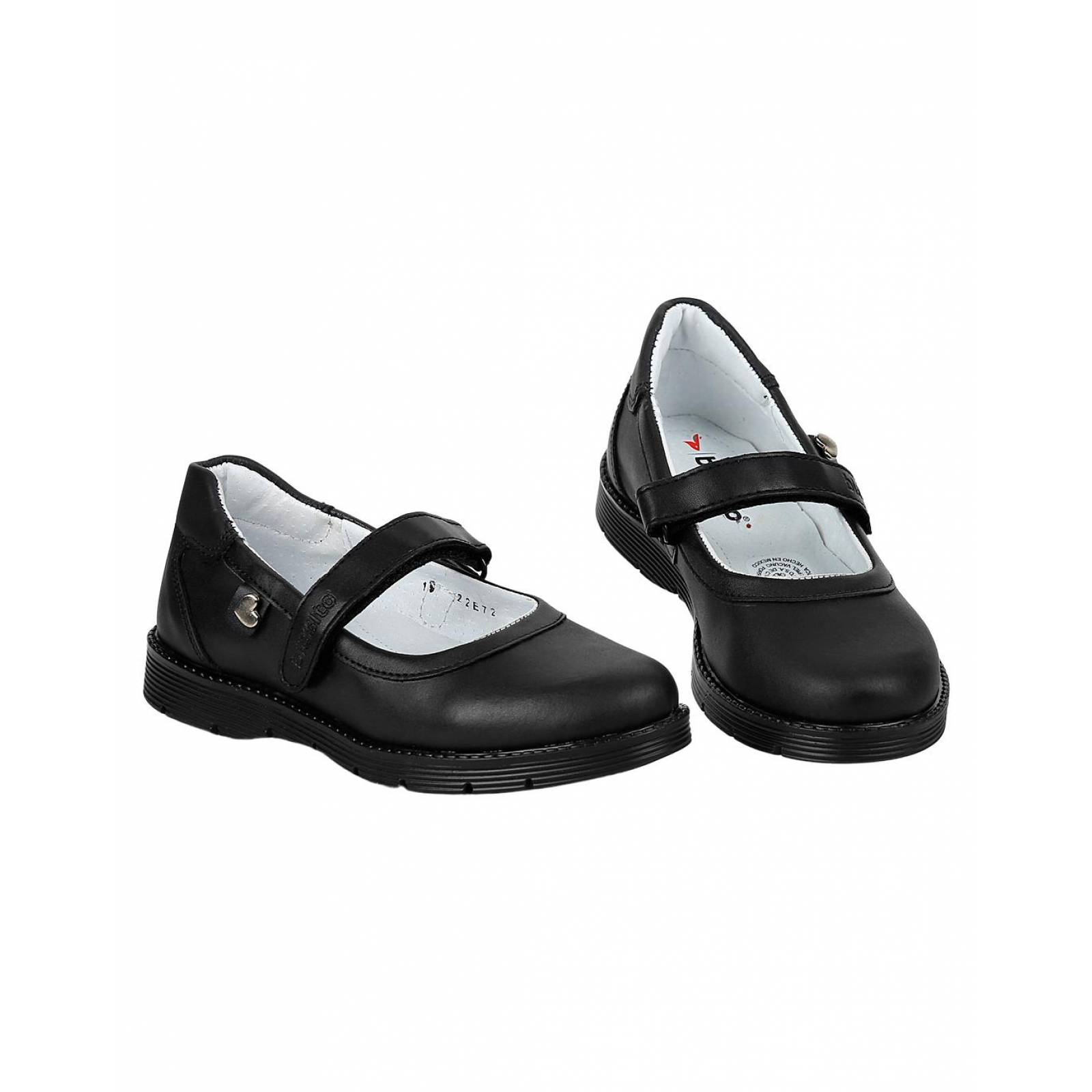 Zapato Niña Escolar Piso Negro Piel Blasito 10603700 