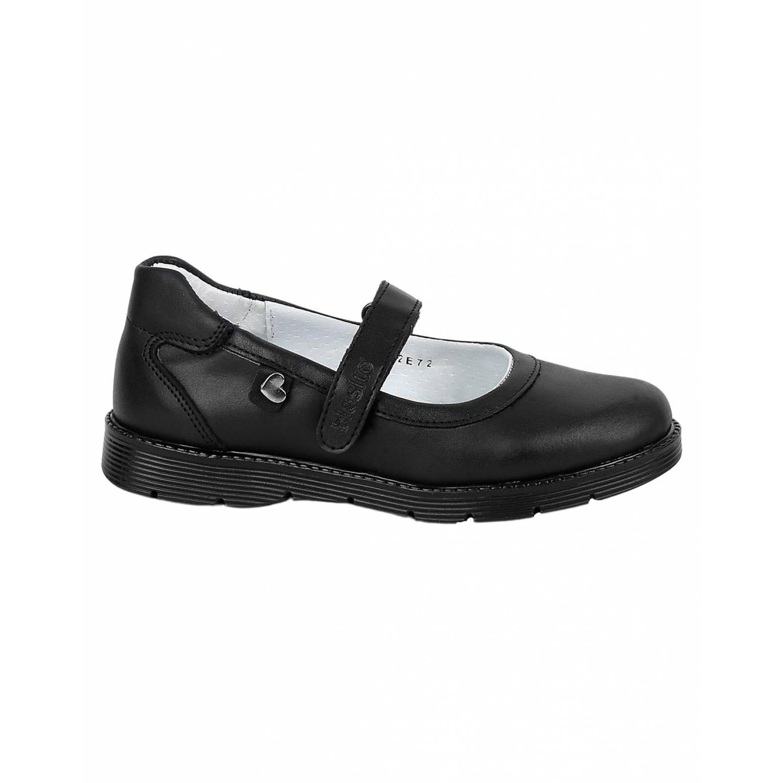 Zapato Niña Escolar Piso Negro Piel Blasito 10603700 