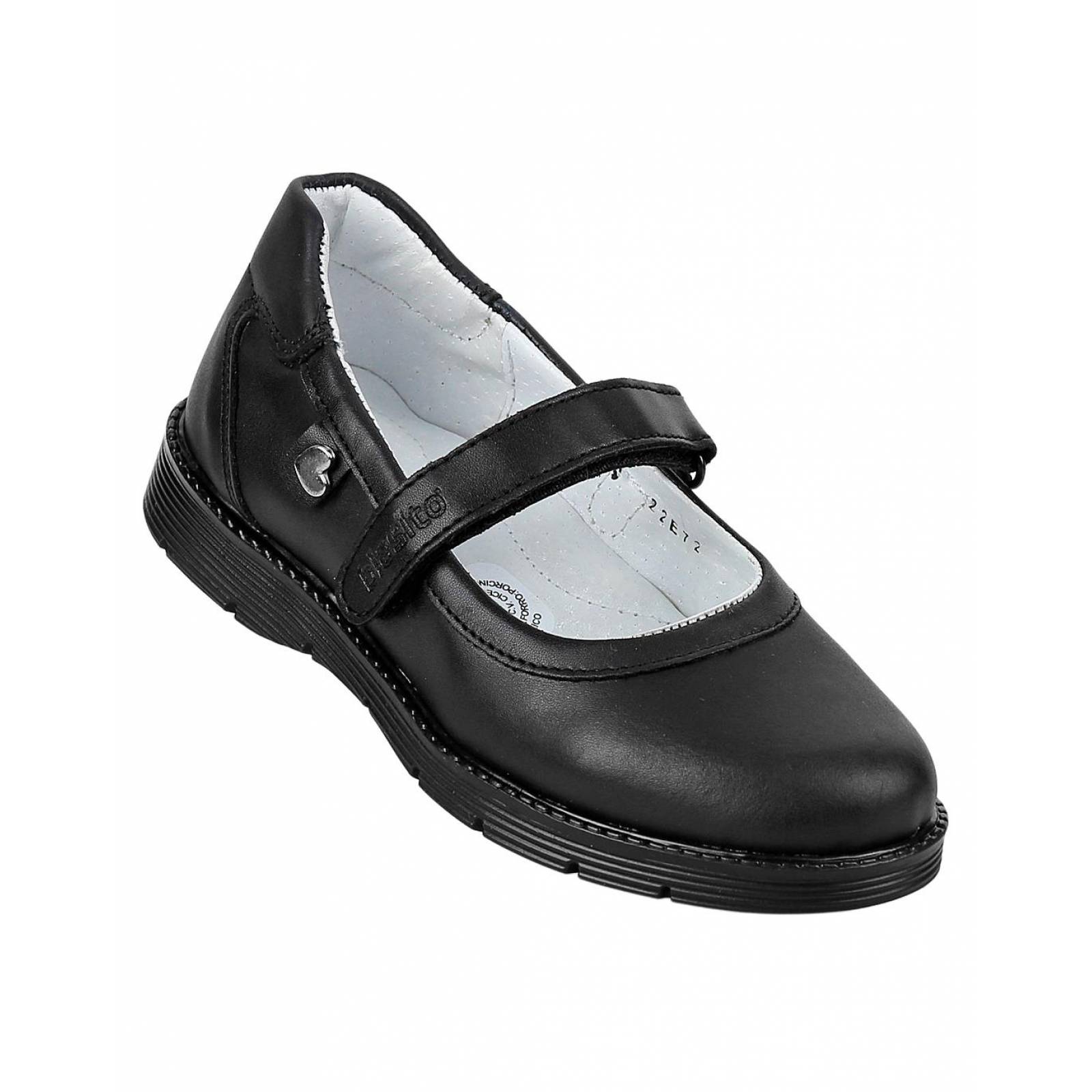 Zapato Niña Escolar Piso Negro Piel Blasito 10603700 