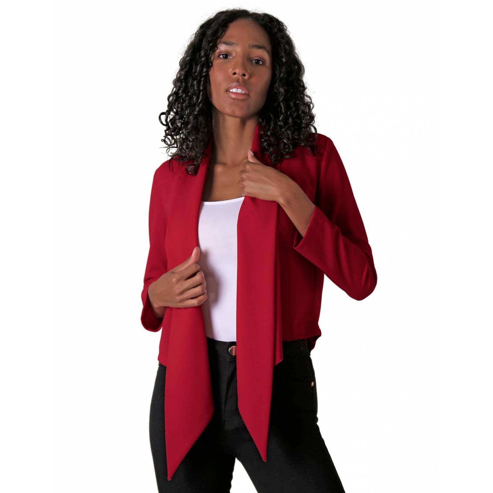 Saco Casual Cardigan Mujer Rojo Stfashion 72604224 
