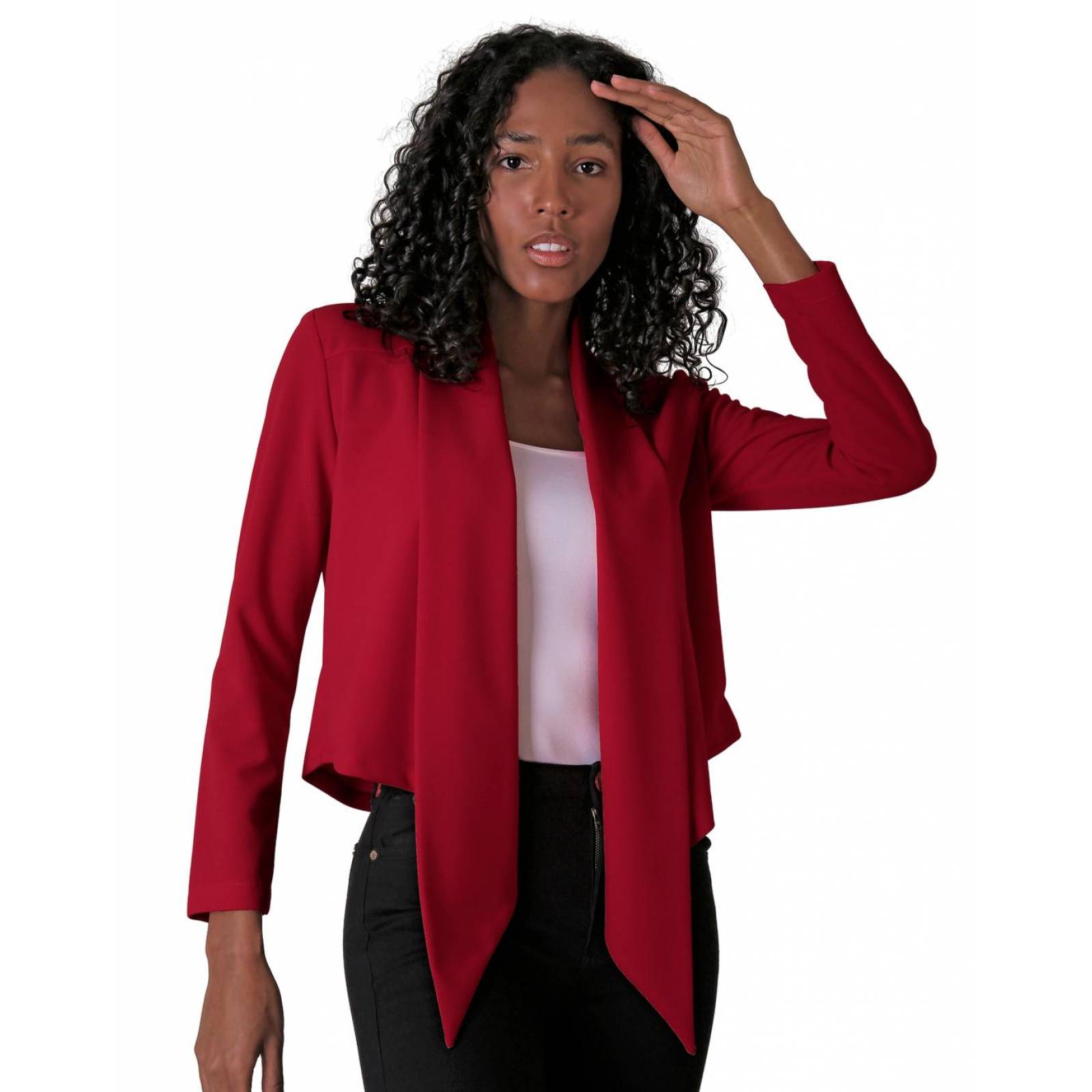 Saco Casual Cardigan Mujer Rojo Stfashion 72604224 