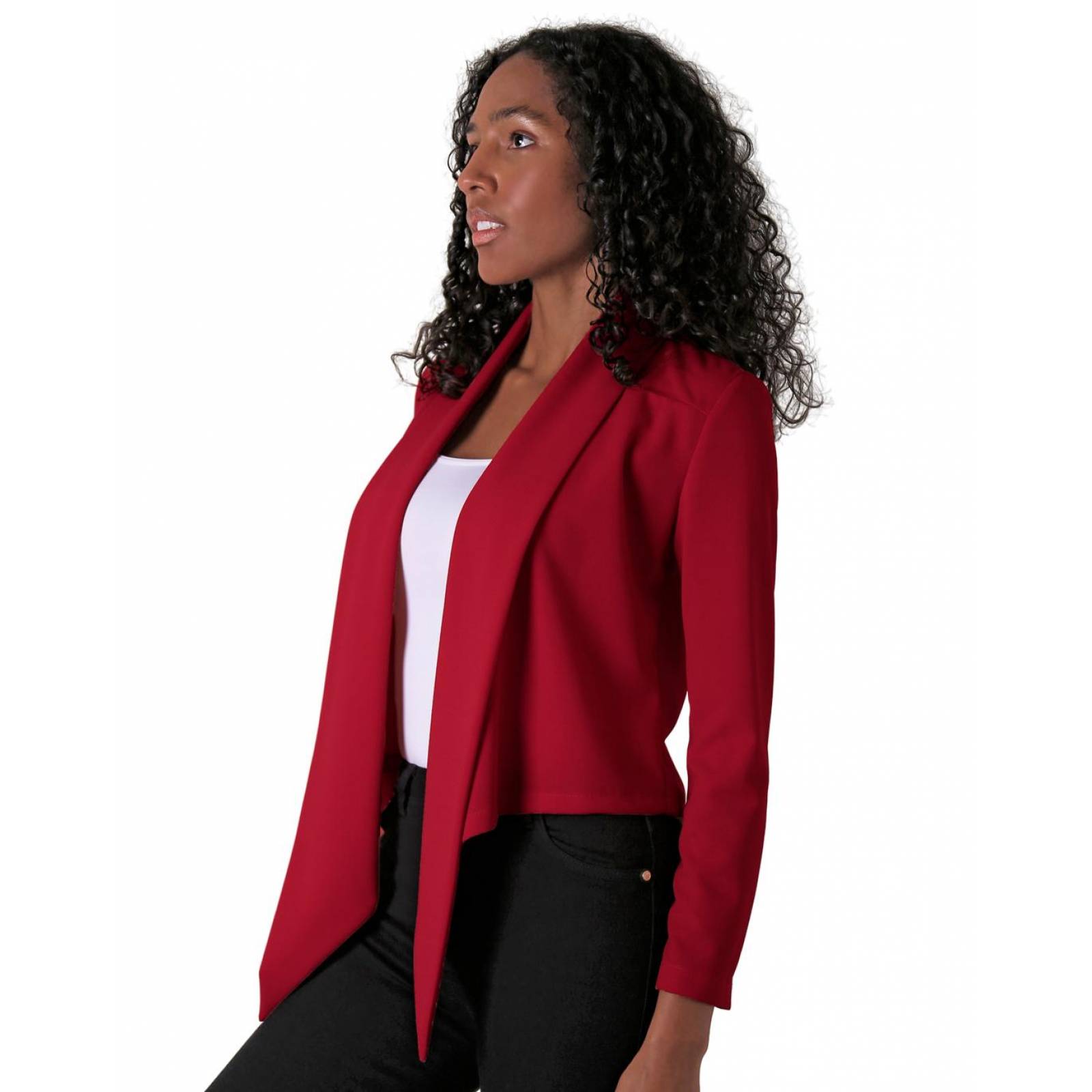 Saco Casual Cardigan Mujer Rojo Stfashion 72604224 